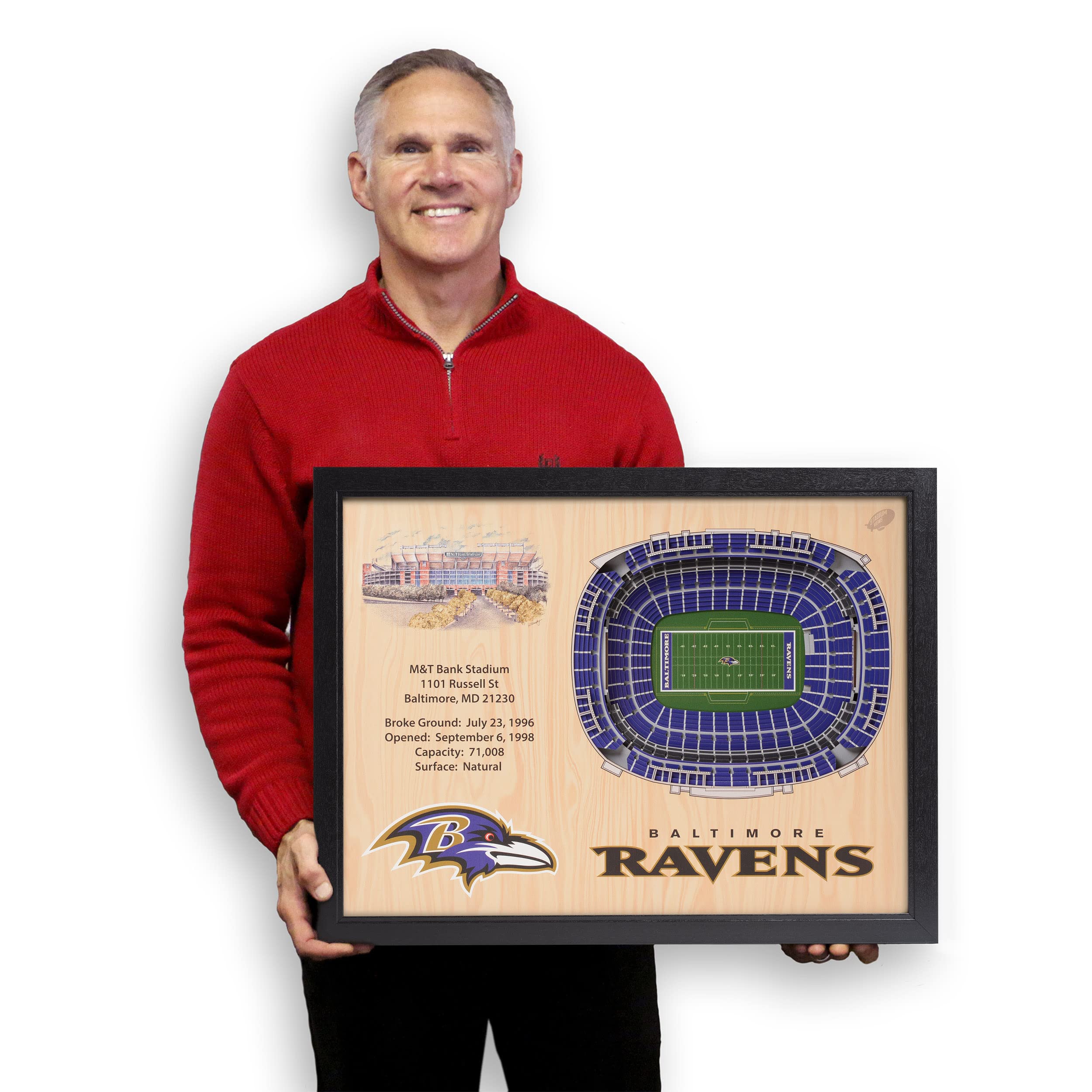 YouTheFan NFL Baltimore Ravens 25-Layer StadiumView 3D Wall Art - Sports Collectibles, Sports Memorabilia, Sports Fan Shop, Sports Gifts