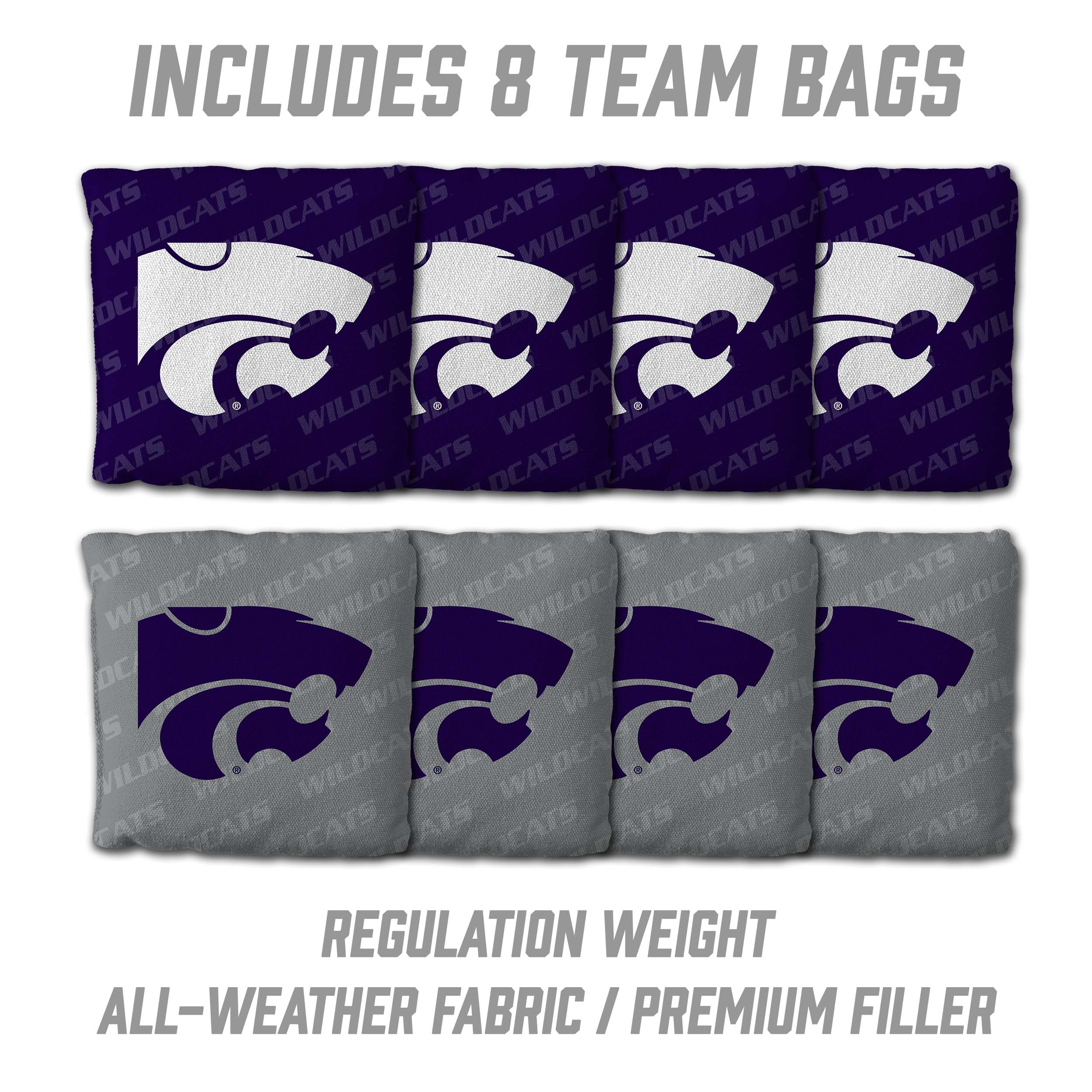 YouTheFan NCAA Kansas State Wildcats 2’ x 4’ Professional Wood Cornhole Game with Logo Bags - Sports Collectibles, Sports Memorabilia, Sports Fan Shop, Sports Gifts