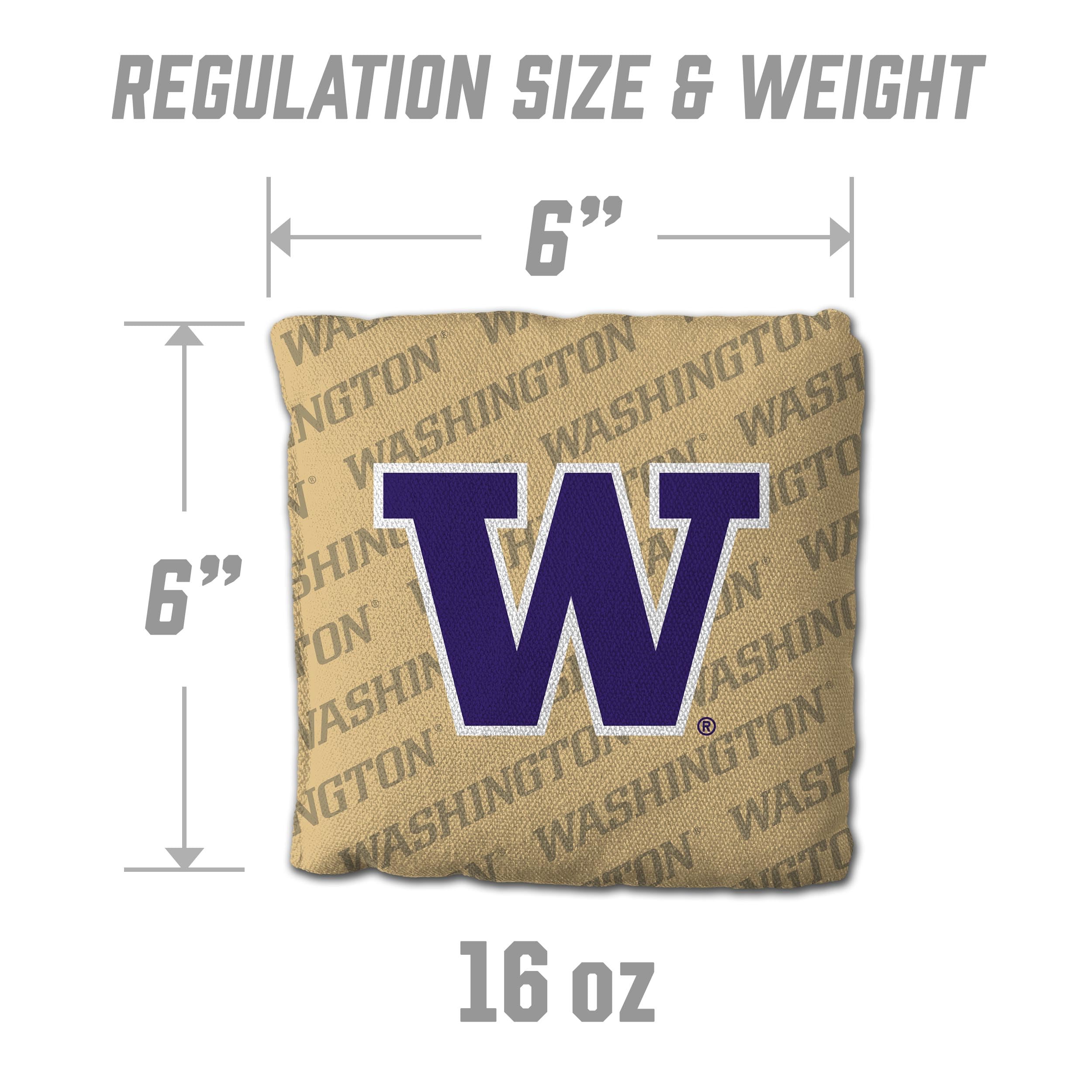 YouTheFan NCAA Washington Huskies Cornhole Bags - 4PK - Gold - Sports Collectibles, Sports Memorabilia, Sports Fan Shop, Sports Gifts
