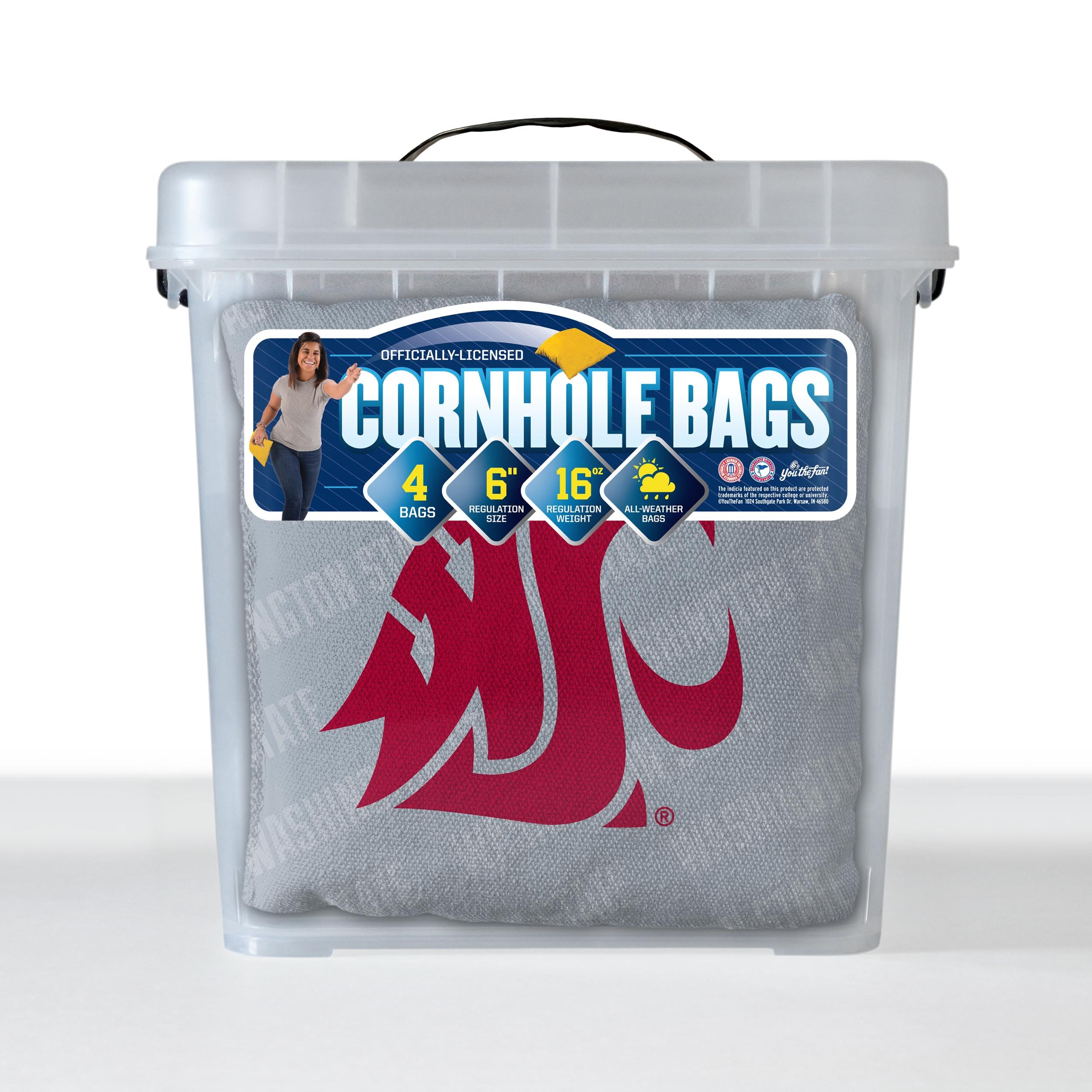 YouTheFan NCAA Washington State Cougars Cornhole Bags - 4PK - Grey - Sports Collectibles, Sports Memorabilia, Sports Fan Shop, Sports Gifts