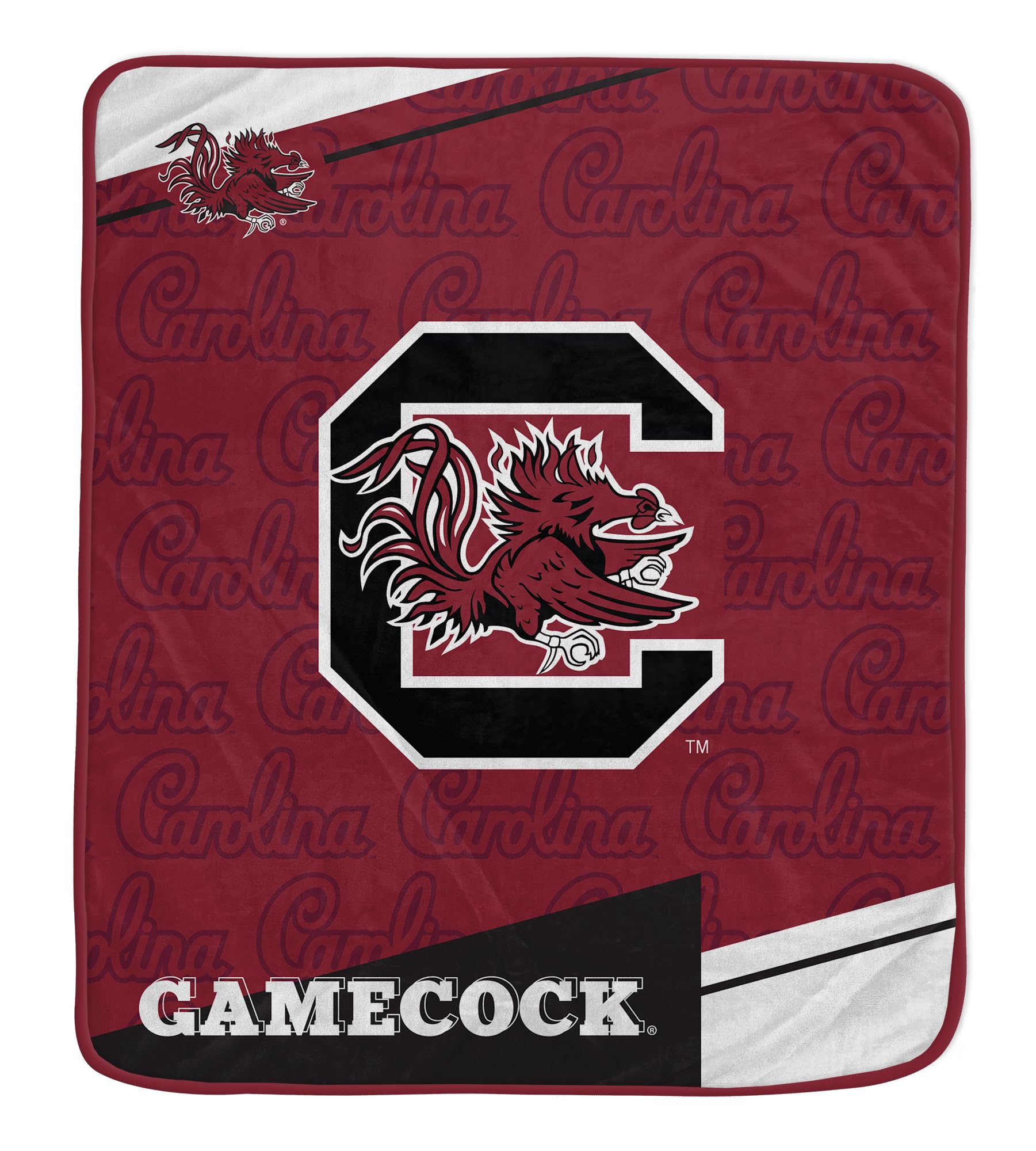 Pegasus Sports NCAA South Carolina Gamecocks Diagonal Ghost Ultra Soft Blanket - Sports Gifts, Sports Memorabilia, Sports Collectibles, Fan Shop