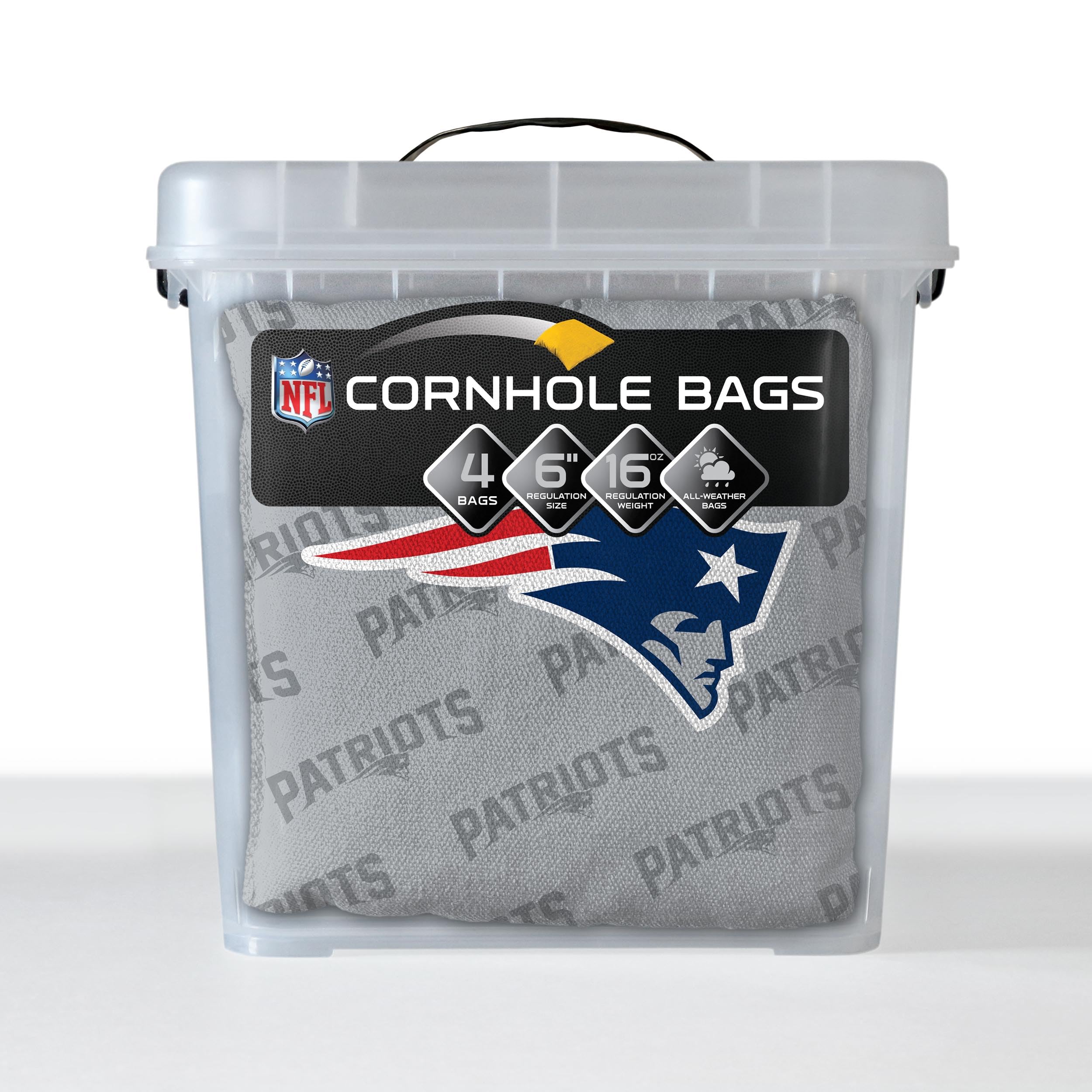 YouTheFan NFL New England Patriots Cornhole Bags - 4PK - Grey - Sports Collectibles, Sports Memorabilia, Sports Fan Shop, Sports Gifts
