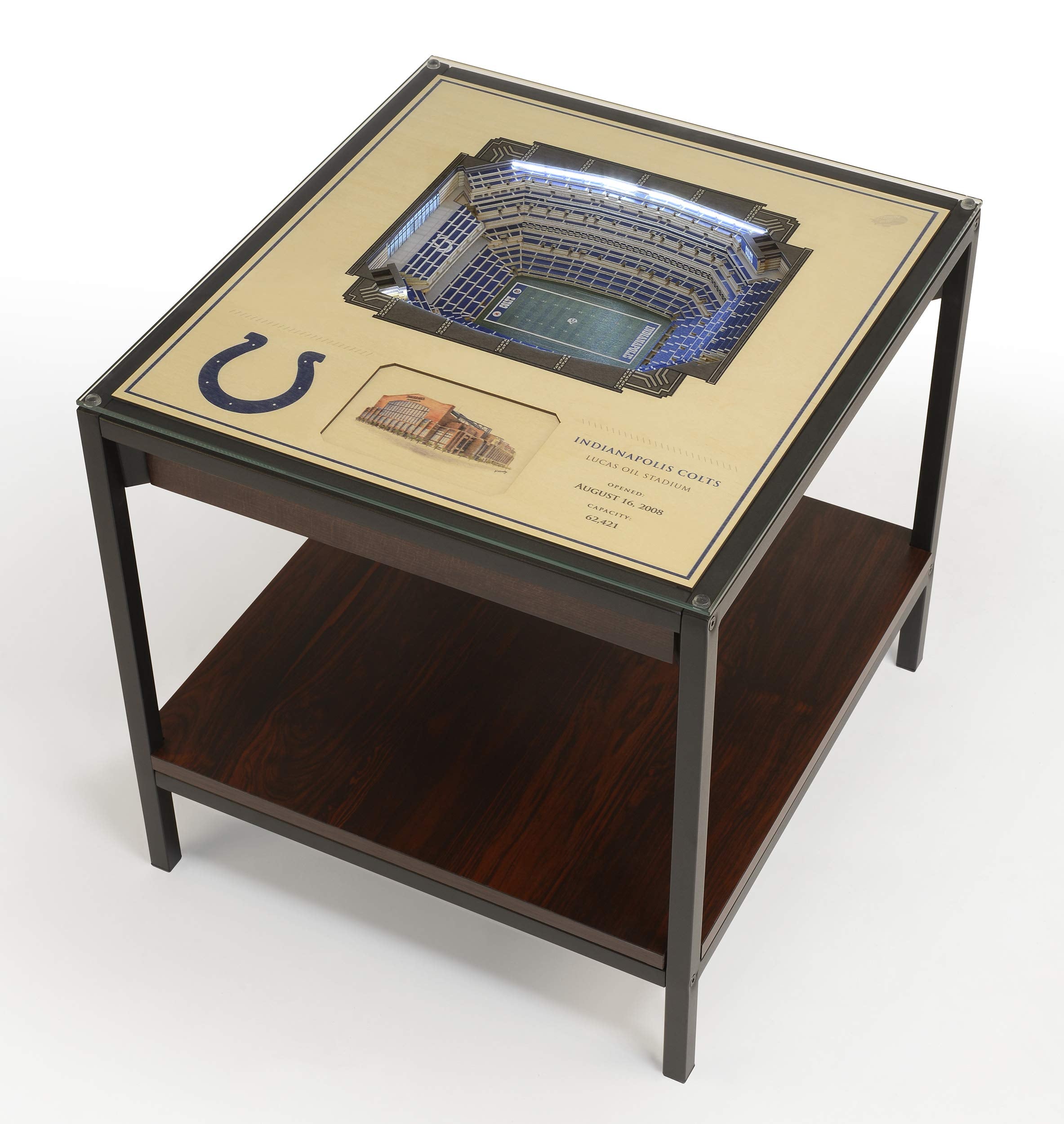 YouTheFan NFL Indianapolis Colts 25-Layer StadiumView Lighted End Table - Sports Collectibles, Sports Memorabilia, Sports Fan Shop, Sports Gifts