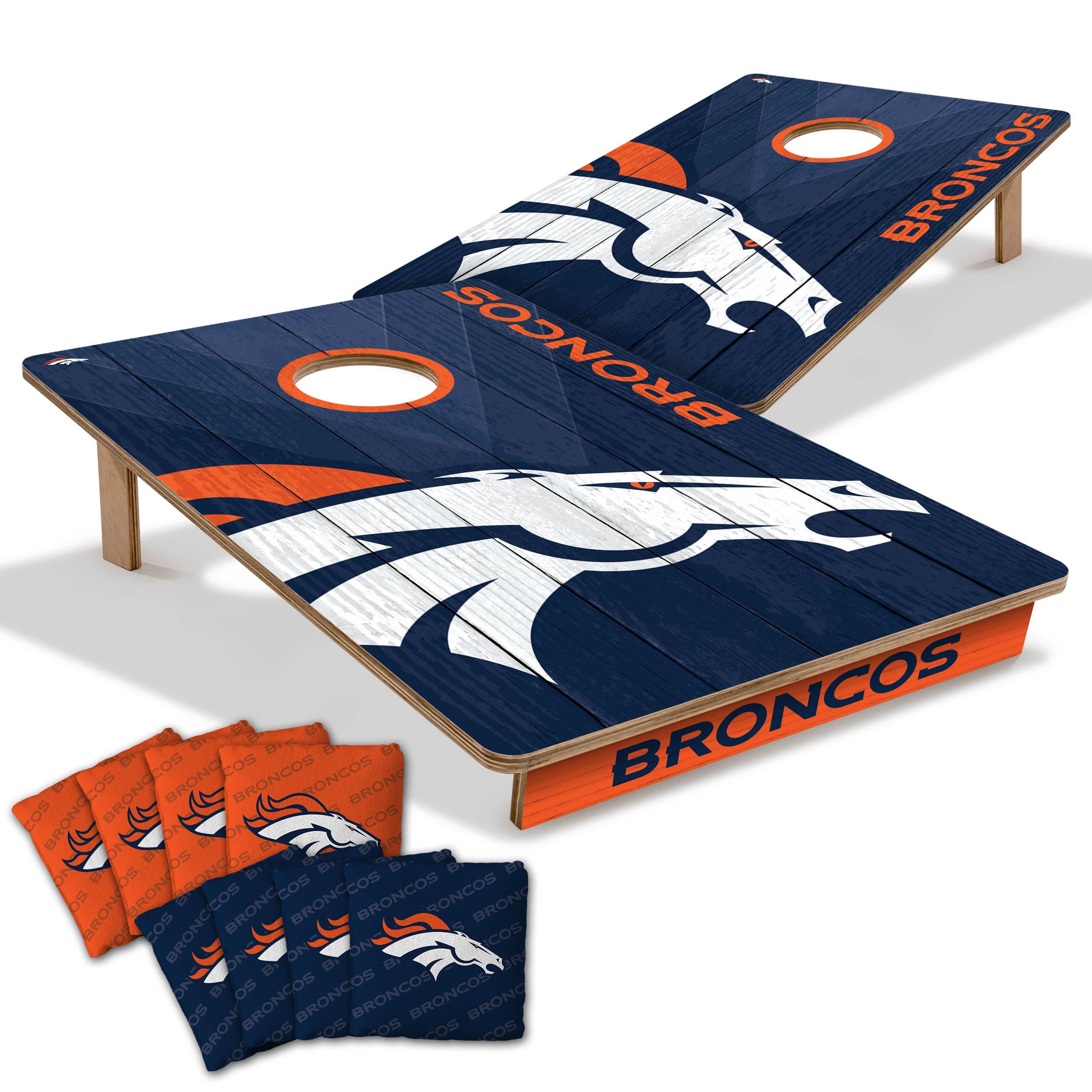 YouTheFan NFL Denver Broncos 2’ x 3’ Wood Cornhole Game with Logo Bags - Sports Collectibles, Sports Memorabilia, Sports Fan Shop, Sports Gifts
