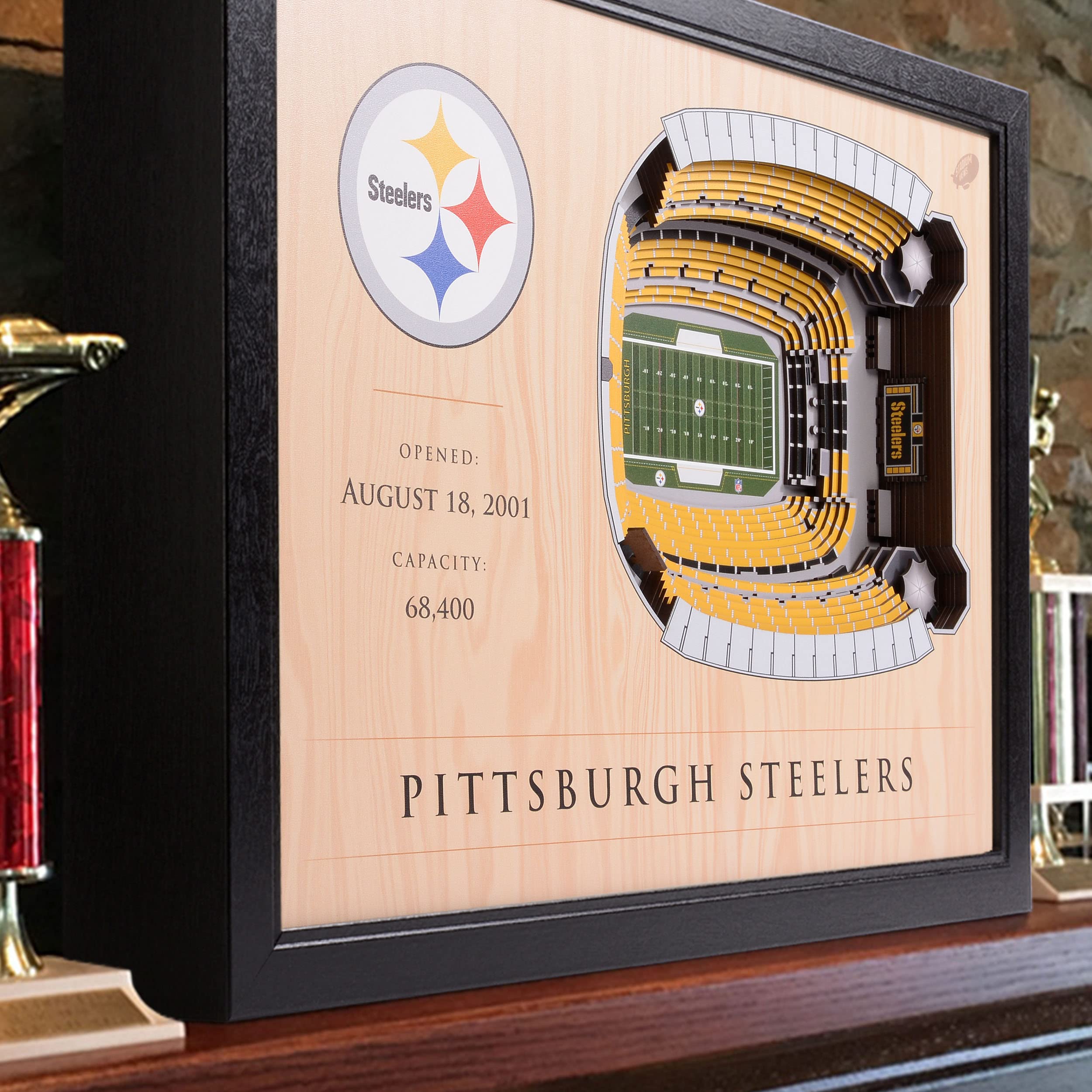 YouTheFan NFL Pittsburgh Steelers 25-Layer Stadiumviews 3D Wall Art , 25.5" x 19.5" x 3.5" - Sports Collectibles, Sports Memorabilia, Sports Fan Shop, Sports Gifts