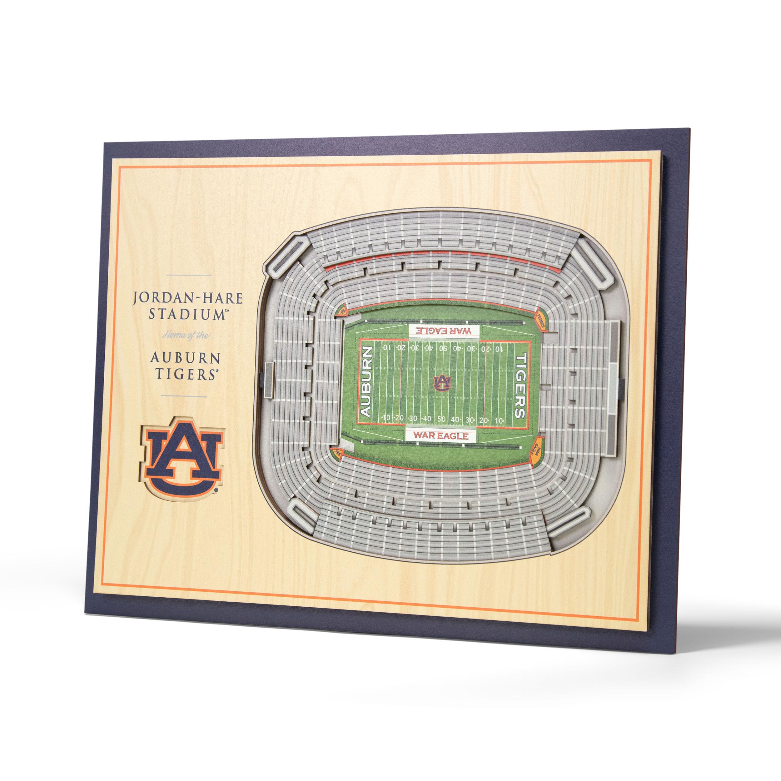 YouTheFan NCAA Auburn Tigers 5-Layer StadiumView 3D Wall Art - Jordan-Hare Stadium - Sports Collectibles, Sports Memorabilia, Sports Fan Shop, Sports Gifts