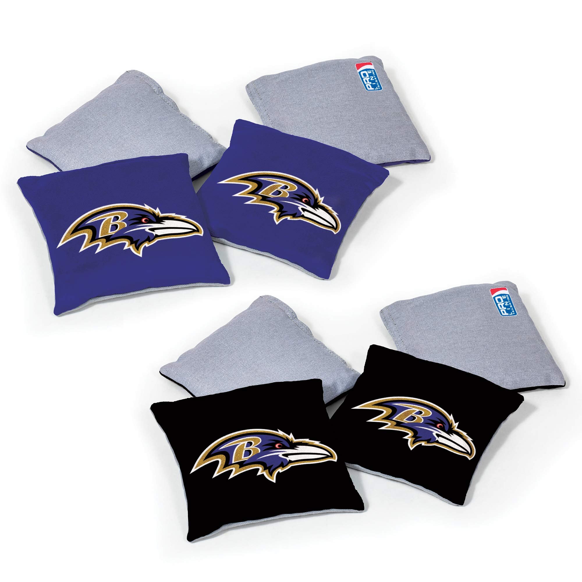 Wild Sports NFL Baltimore Ravens 8pk Dual Sided Bean Bags, Team Color - Sports Collectibles, Sports Memorabilia, Sports Fan Shop, Sports Gifts