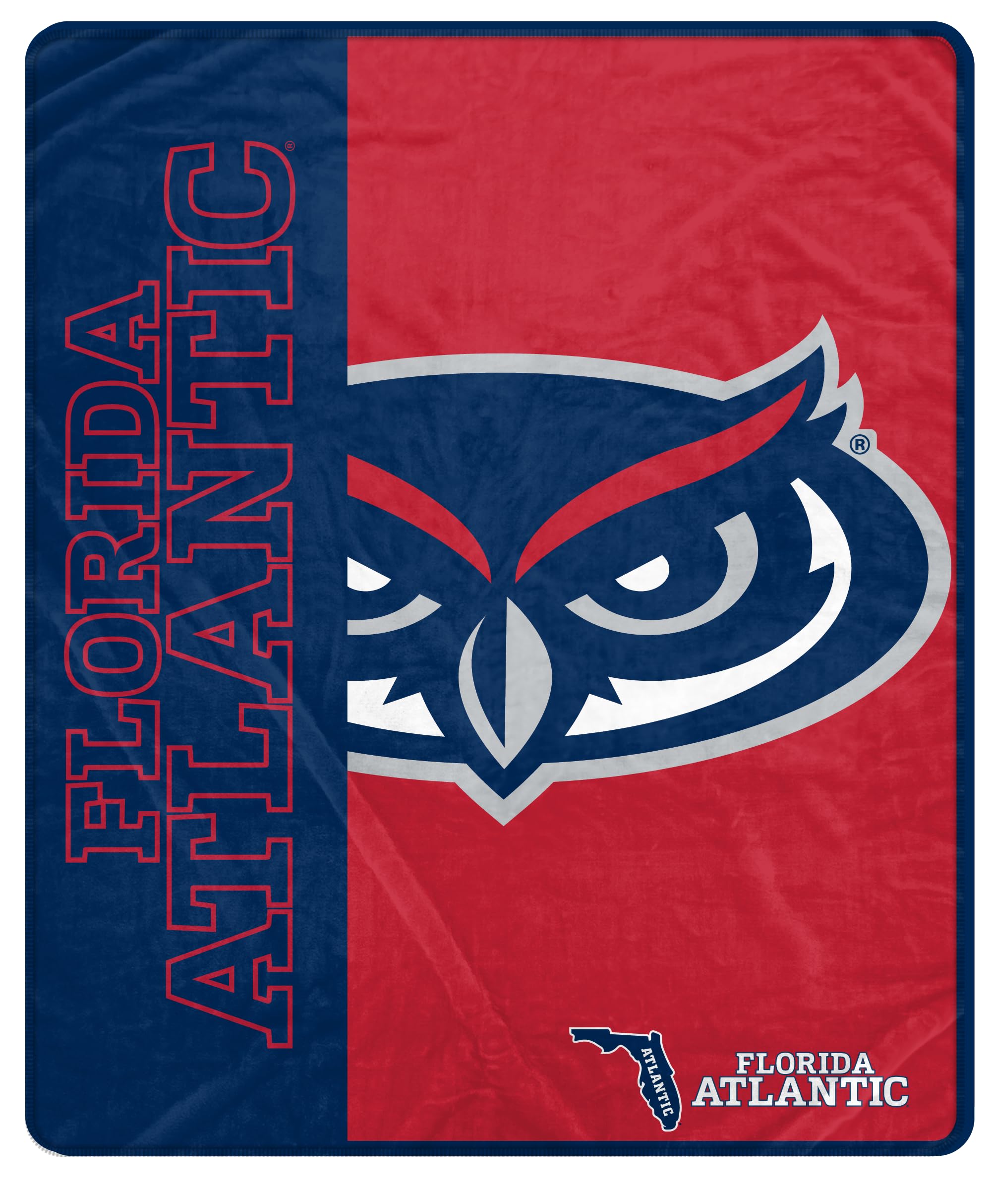 Proformance Home NCAA Florida Atlantic Owls Endzone Ultra Soft Tailgate Throw - Sports Gifts, Sports Memorabilia, Sports Collectibles, Fan Shop