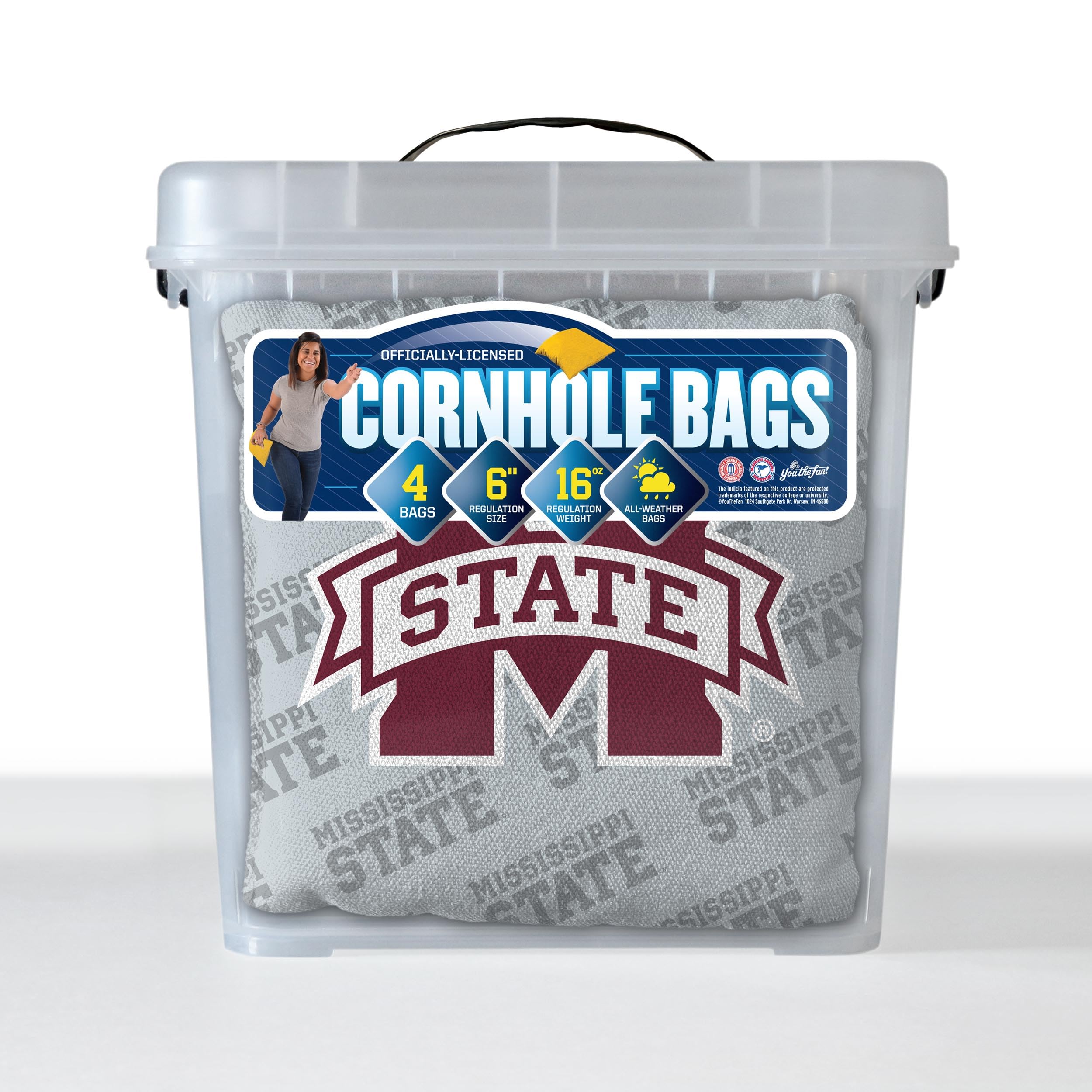 YouTheFan NCAA Mississippi State Bulldogs Cornhole Bags - 4PK - Grey - Sports Collectibles, Sports Memorabilia, Sports Fan Shop, Sports Gifts
