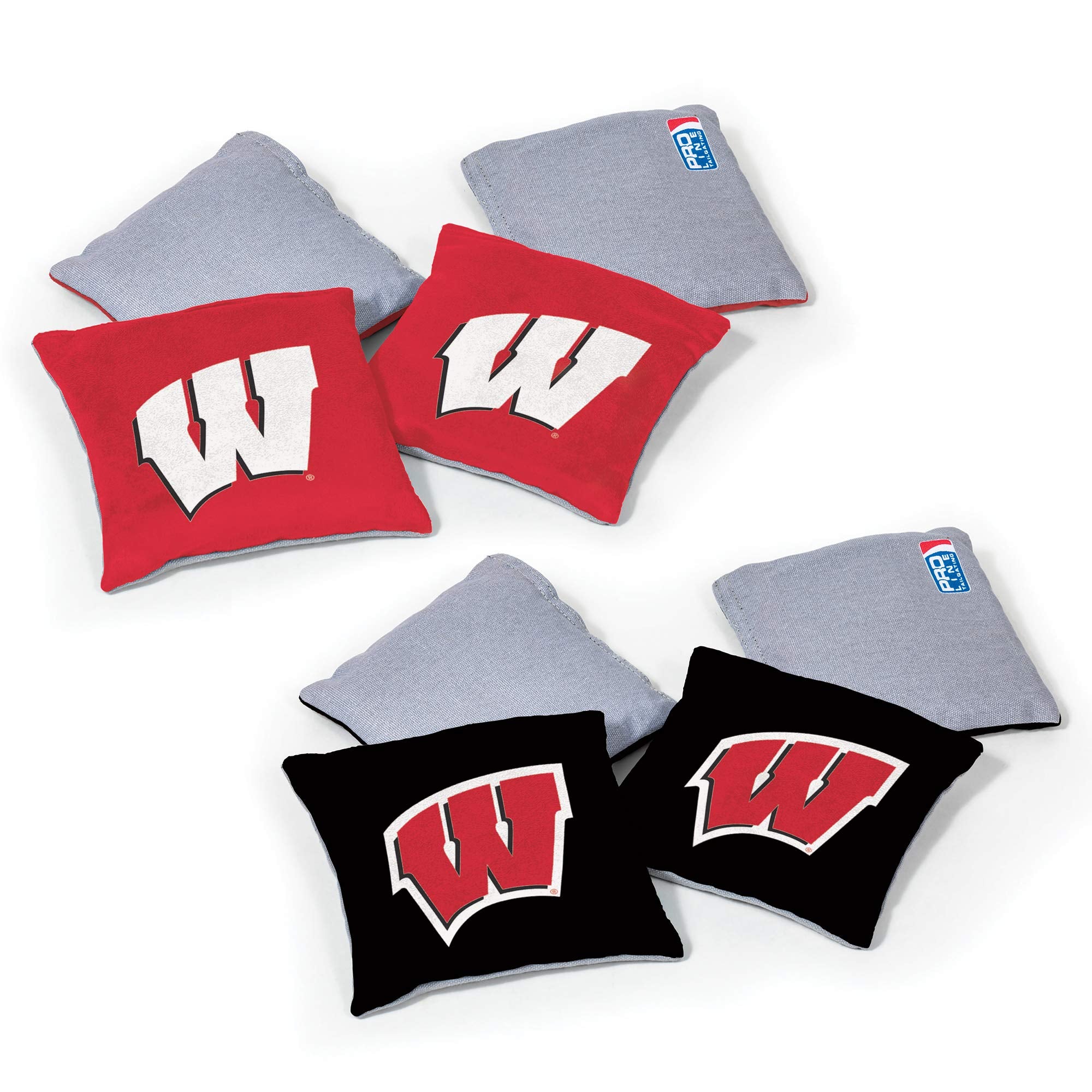 Wild Sports NCAA Wisconsin Badgers 8pk Dual Sided Bean Bags, Team Color - Sports Collectibles, Sports Memorabilia, Sports Fan Shop, Sports Gifts