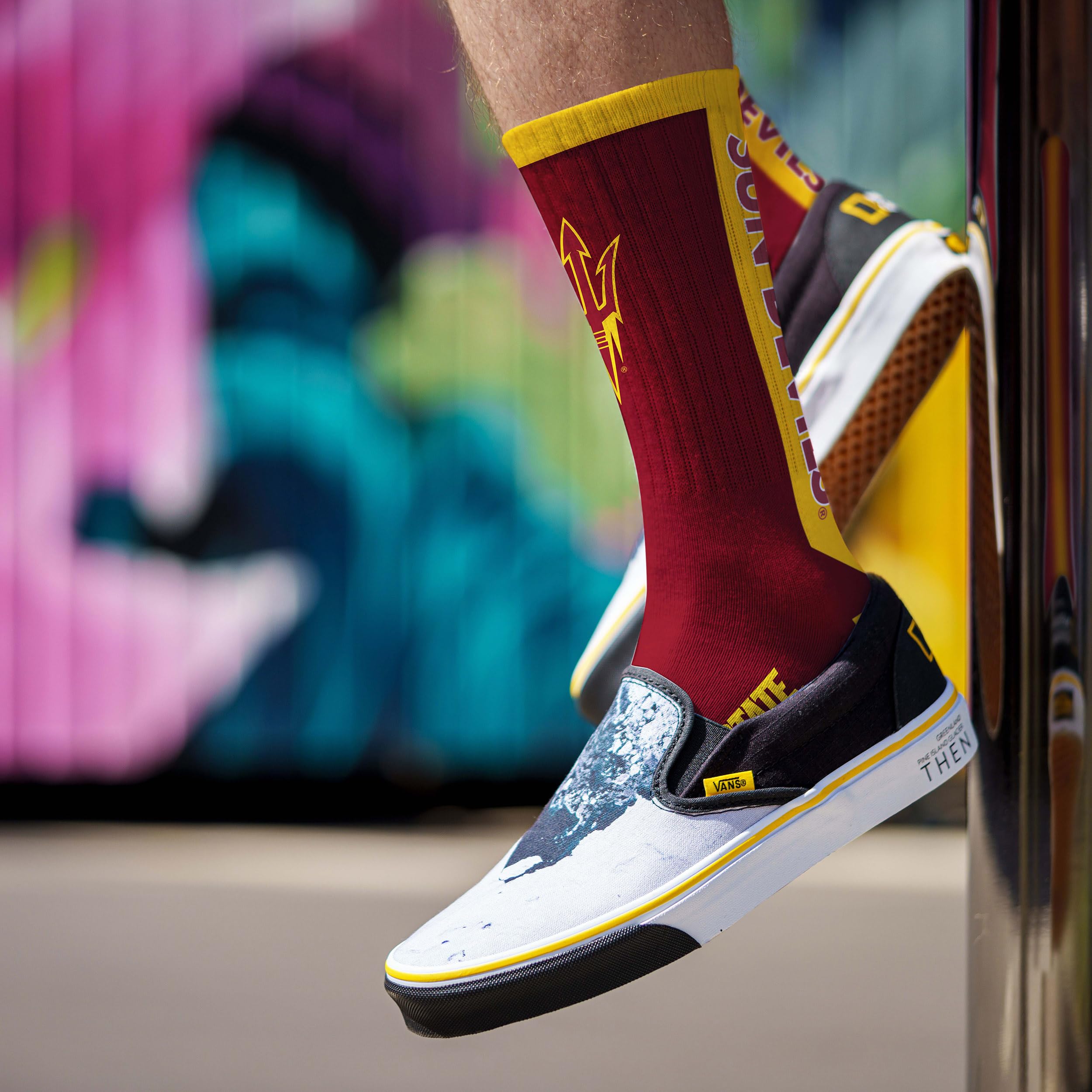 For Bare Feet NCAA ARIZONA STATE SUN DEVILS MVP Crew Sock Team Color Large - Sports Gifts, Sports Memorabilia, Sports Collectibles, Fan Shop