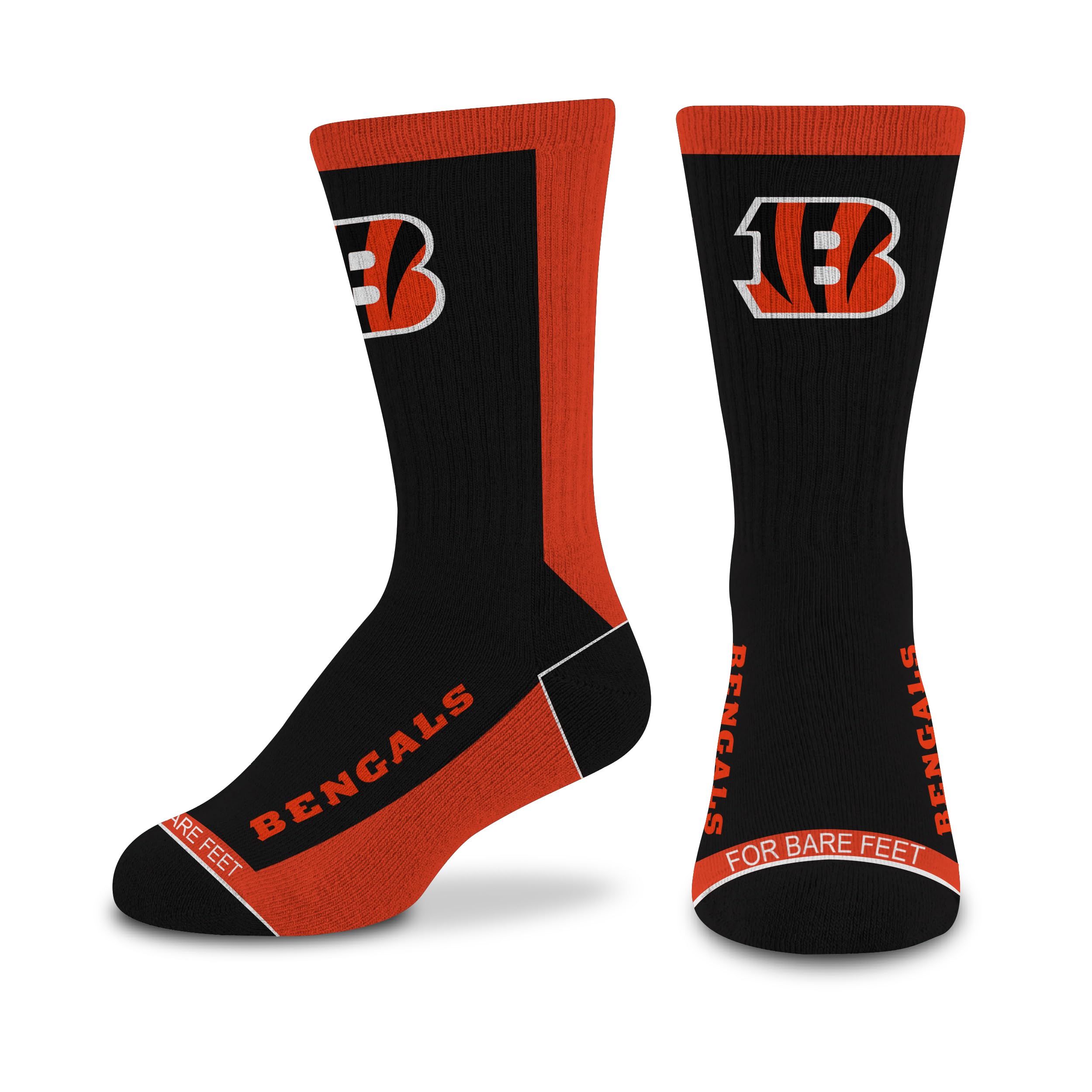 For Bare Feet NFL CINCINNATI BENGALS MVP Crew Sock Team Color Youth - Sports Gifts, Sports Memorabilia, Sports Collectibles, Fan Shop