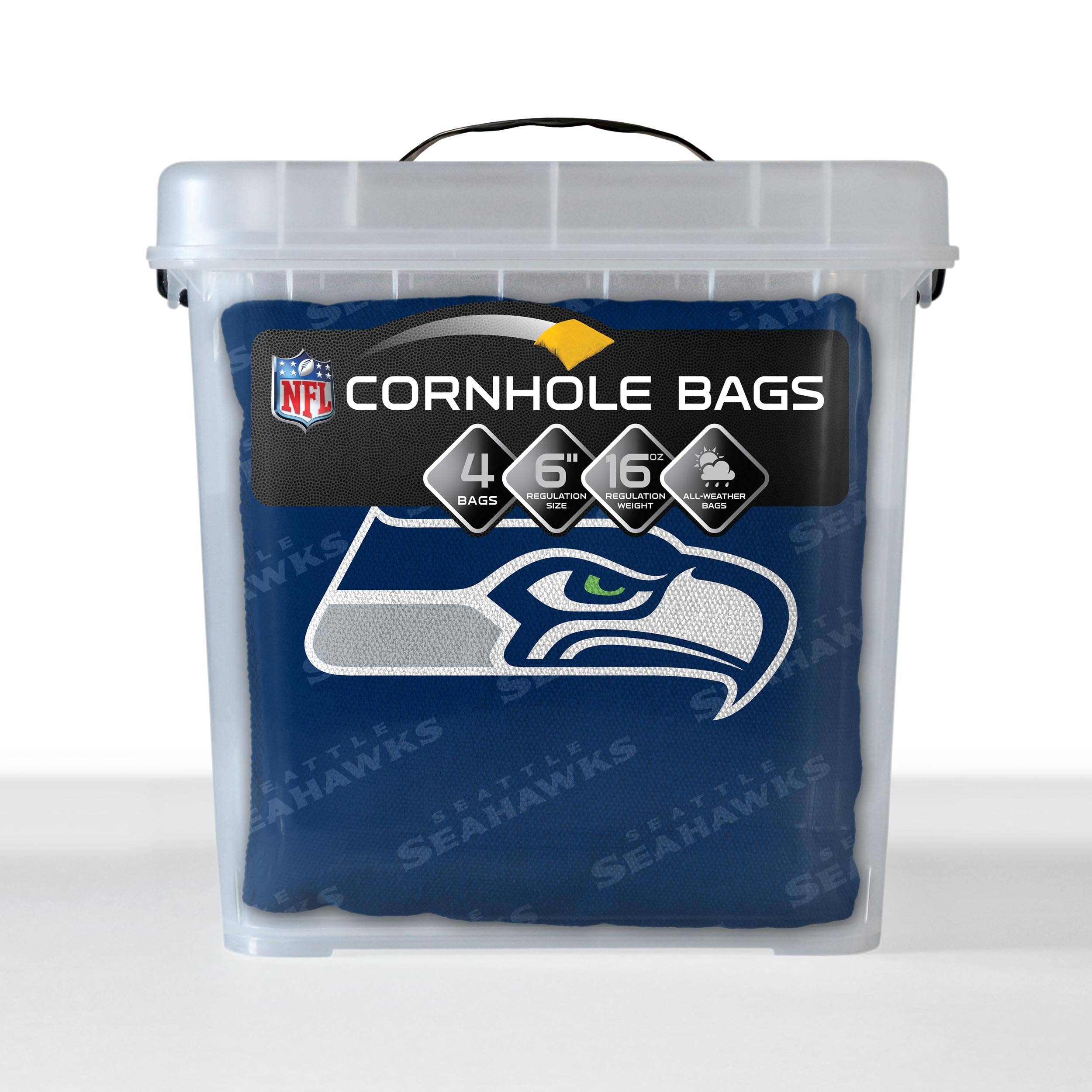 YouTheFan NFL Seattle Seahawks Cornhole Bags - 4PK - Blue - Sports Collectibles, Sports Memorabilia, Sports Fan Shop, Sports Gifts
