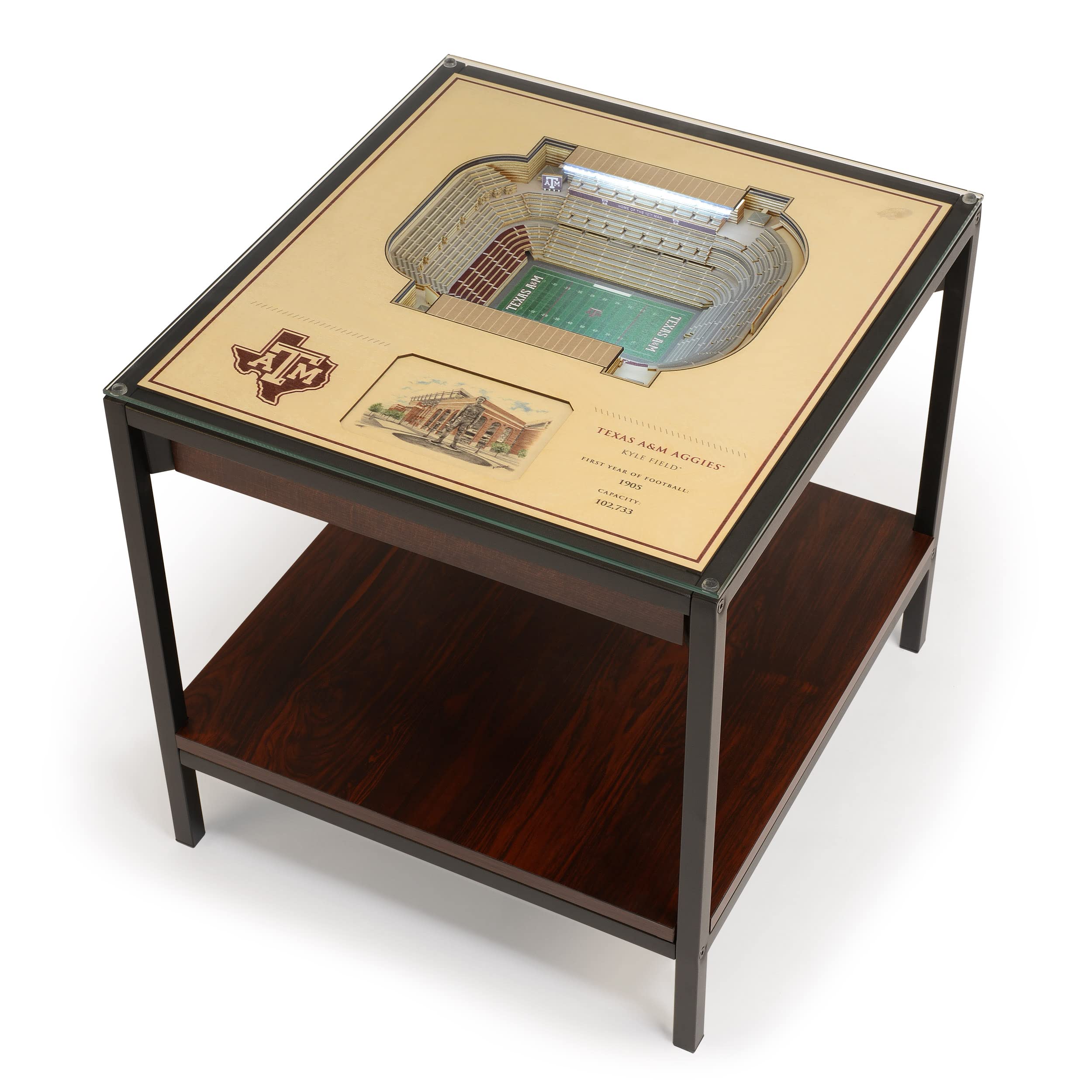 YouTheFan NCAA Texas A&M Aggies 25-Layer StadiumViews End Table - Kyle Field - Sports Collectibles, Sports Memorabilia, Sports Fan Shop, Sports Gifts