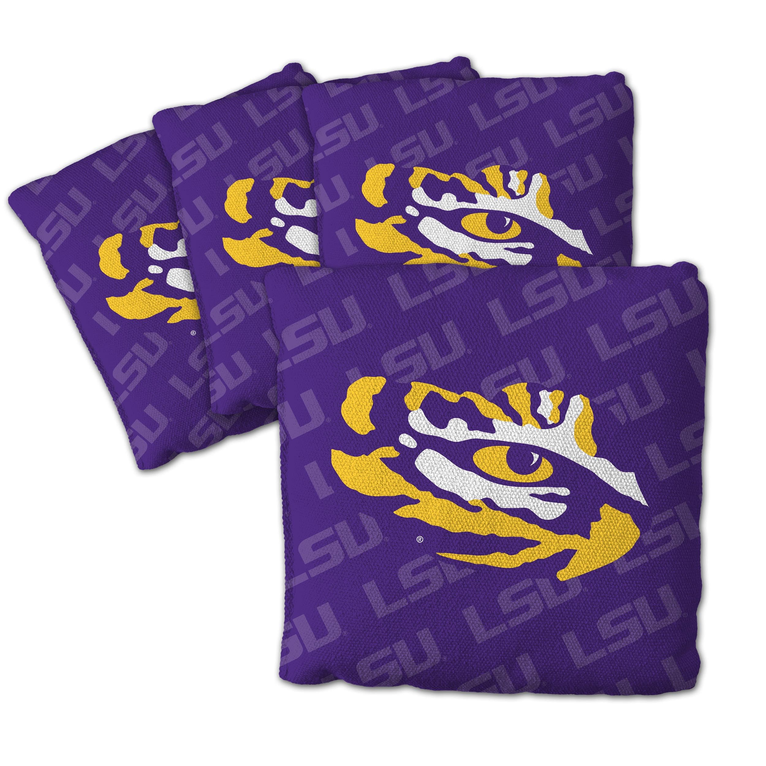 YouTheFan NCAA LSU Tigers Cornhole Bags - 4PK - Purple - Sports Collectibles, Sports Memorabilia, Sports Fan Shop, Sports Gifts