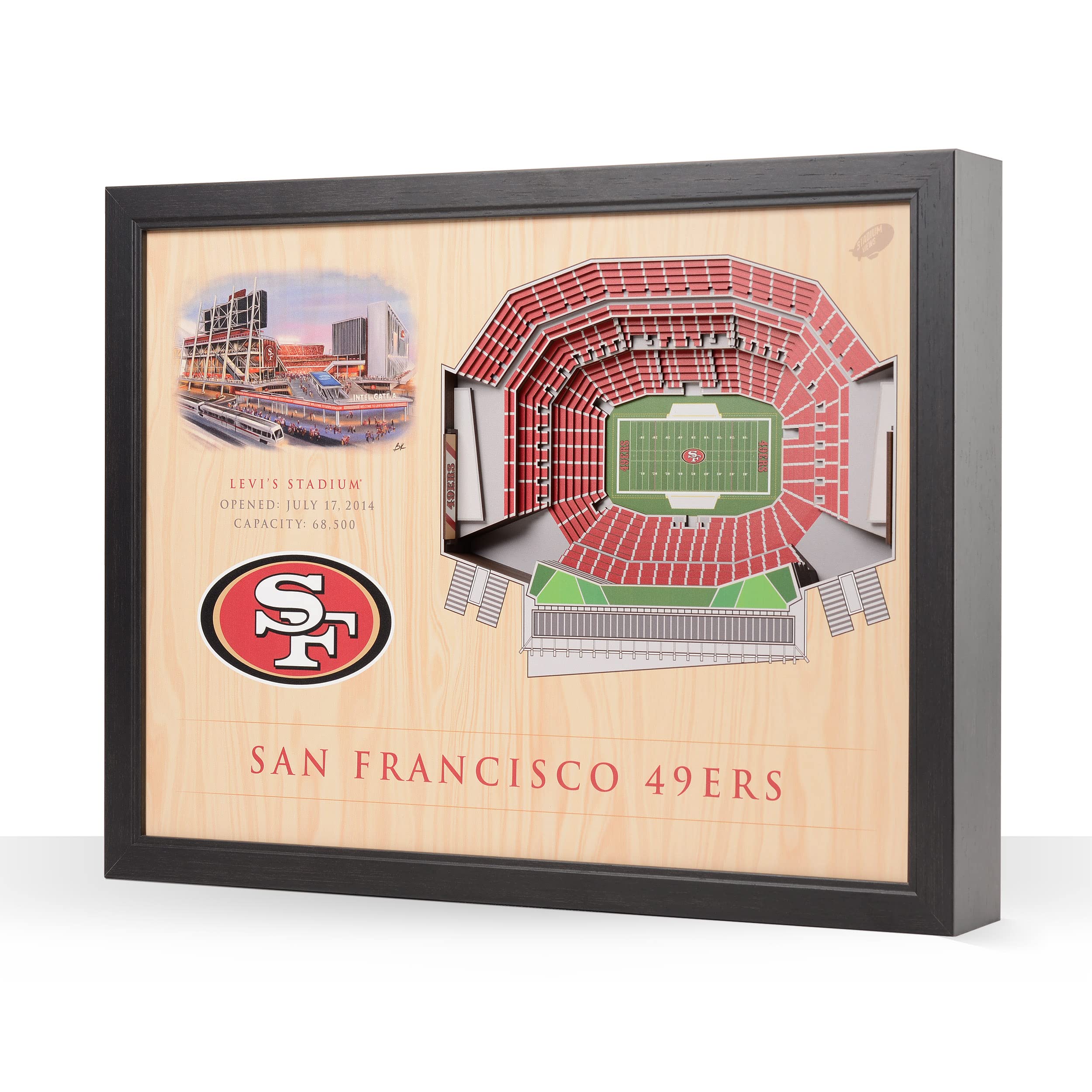 YouTheFan NFL San Francisco 49ers 25-Layer 3D Stadium Wall Art - Sports Collectibles, Sports Memorabilia, Sports Fan Shop, Sports Gifts