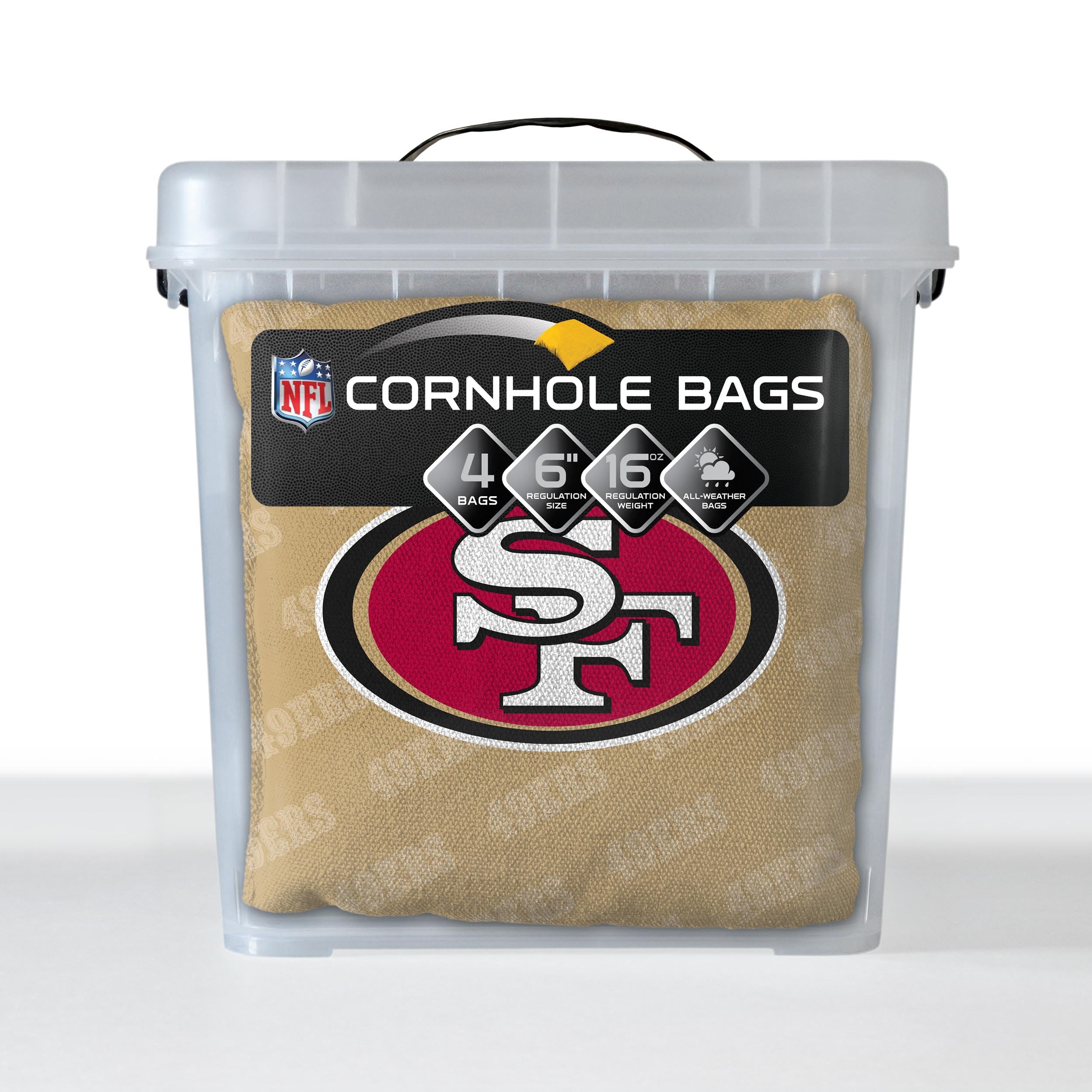 YouTheFan NFL San Francisco 49ers Cornhole Bags - 4PK - Gold - Sports Collectibles, Sports Memorabilia, Sports Fan Shop, Sports Gifts