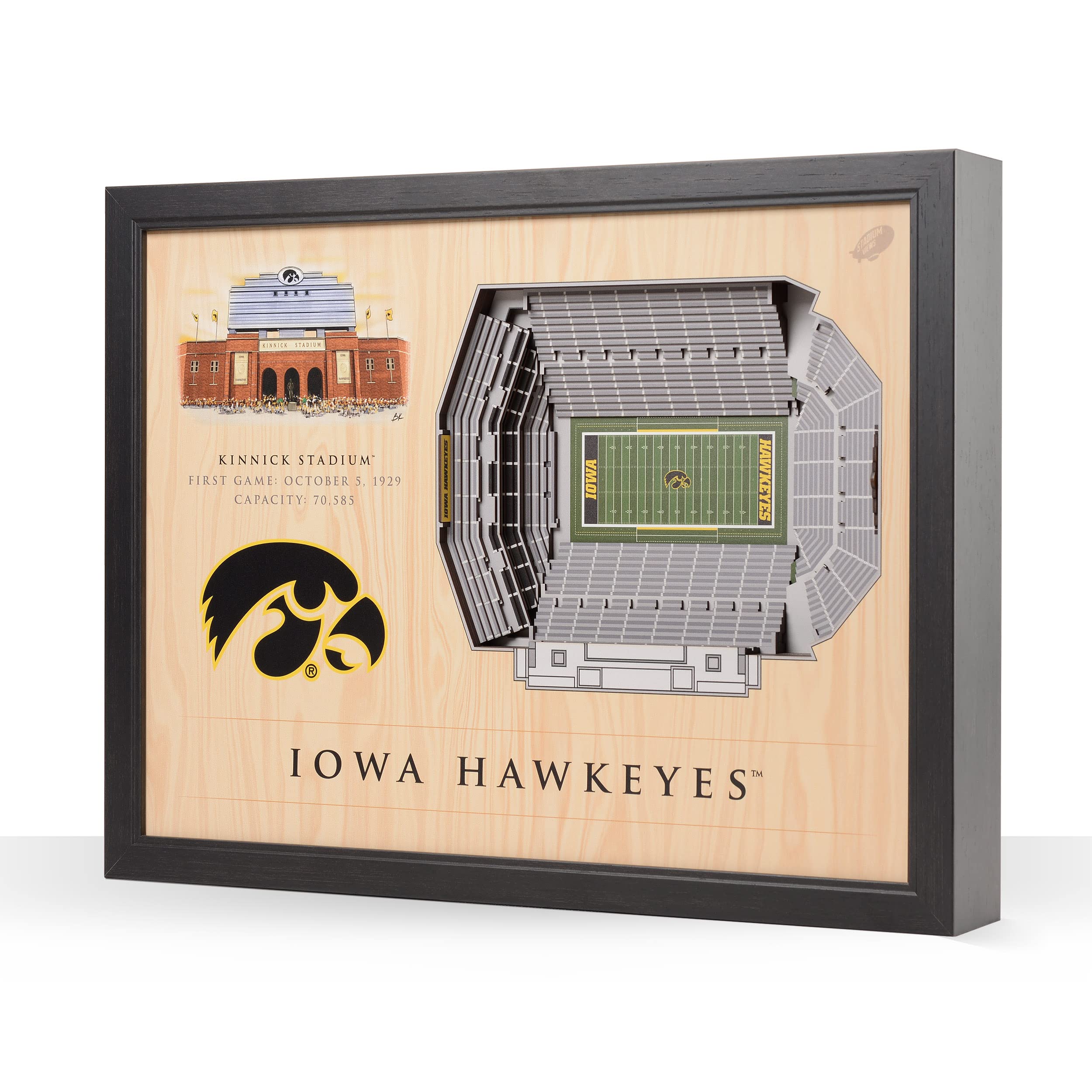 YouTheFan NCAA Iowa Hawkeyes 25-Layer StadiumViews 3D Wall Art - Kinnick Stadium - Sports Collectibles, Sports Memorabilia, Sports Fan Shop, Sports Gifts