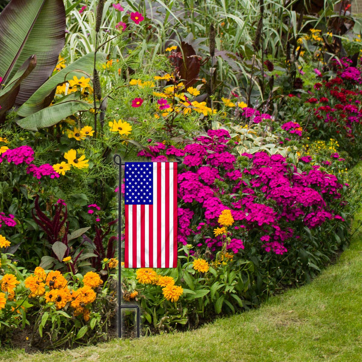 Sports Flags Pennants Company American USA Flag Mini Garden and Flower Pot Flag Topper - Sports Collectibles, Sports Memorabilia, Sports Fan Shop, Sports Gifts