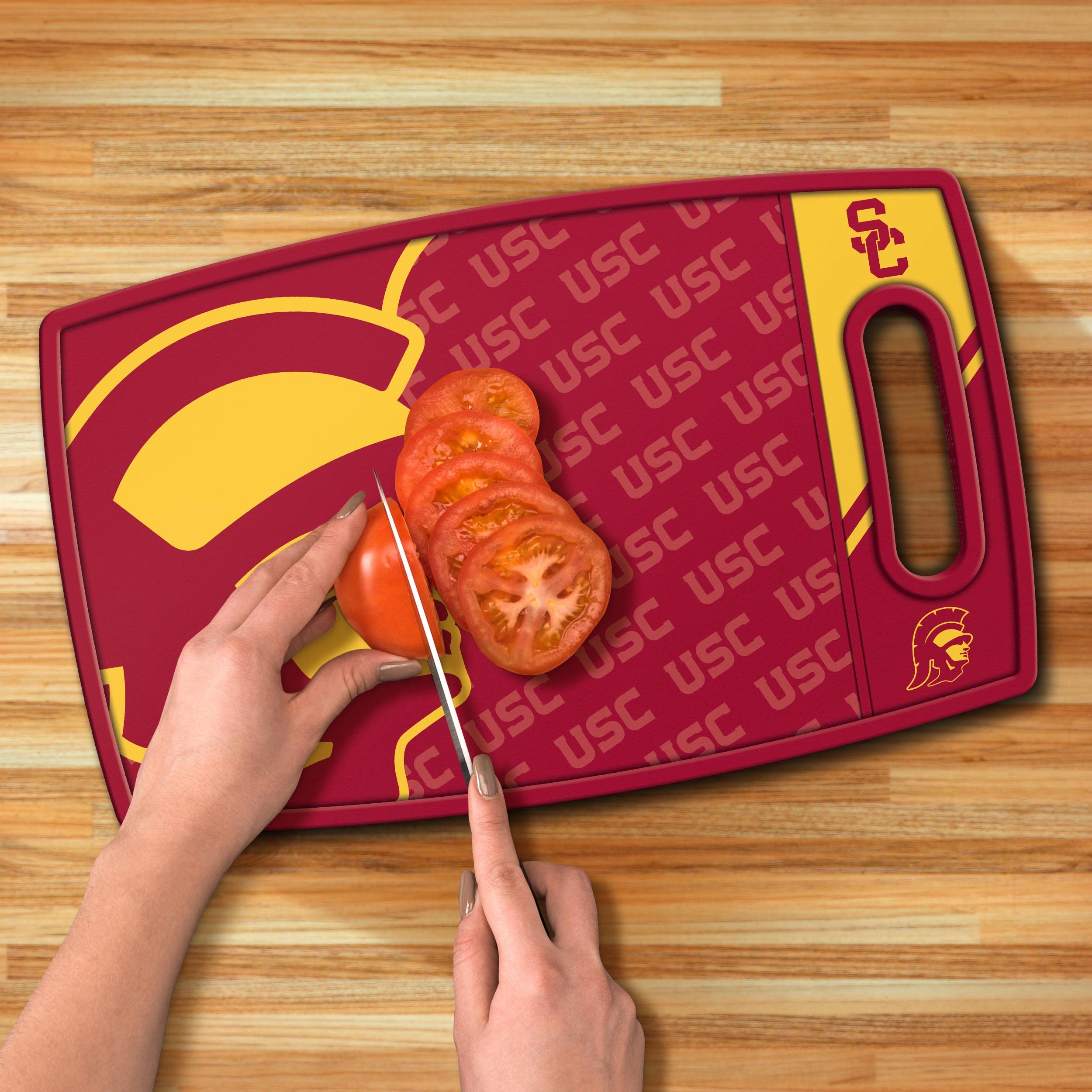 YouTheFan NCAA USC Trojans Logo Series Cutting Board - Sports Collectibles, Sports Memorabilia, Sports Fan Shop, Sports Gifts