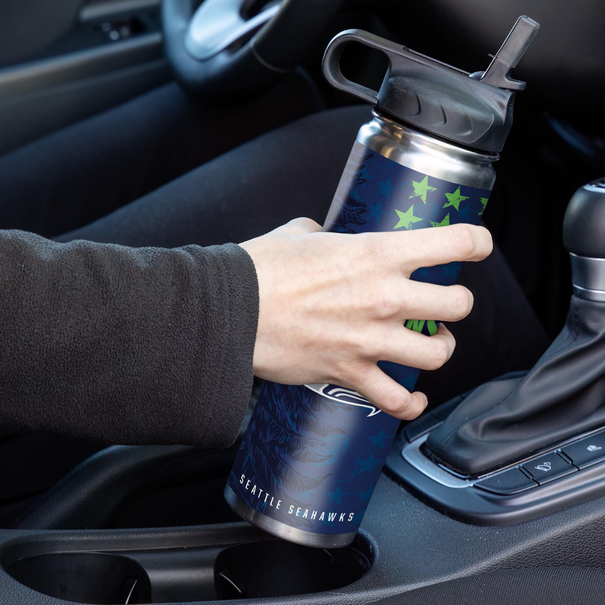 Rico Industries NFL Football Seattle Seahawks 2026 Super Bowl LX Champions 22oz Stainless Steel Tumbler with Lid - Great For Coffee, Tea, Water or Cocktails - Sports Gifts, Sports Memorabilia, Sports Collectibles, Fan Shop