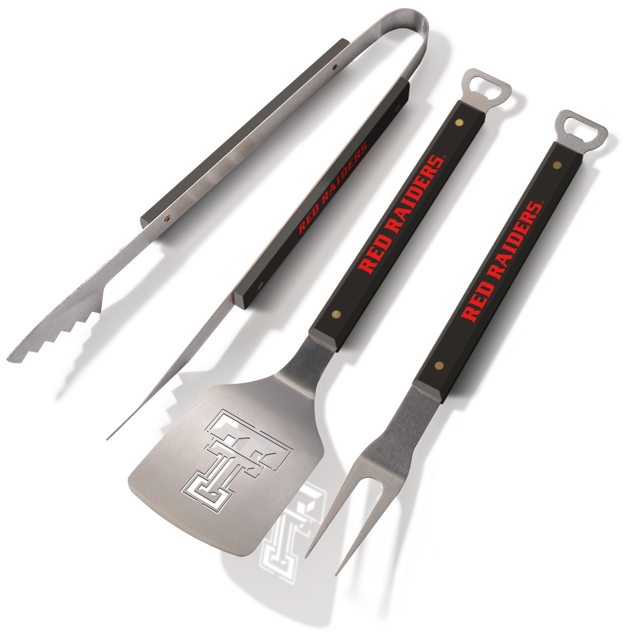 YouTheFan 5021985 NCAA Texas Tech Red Raiders Spirit Series 3-Piece BBQ Set, 22" x 9", Team Colors - Sports Collectibles, Sports Memorabilia, Sports Fan Shop, Sports Gifts