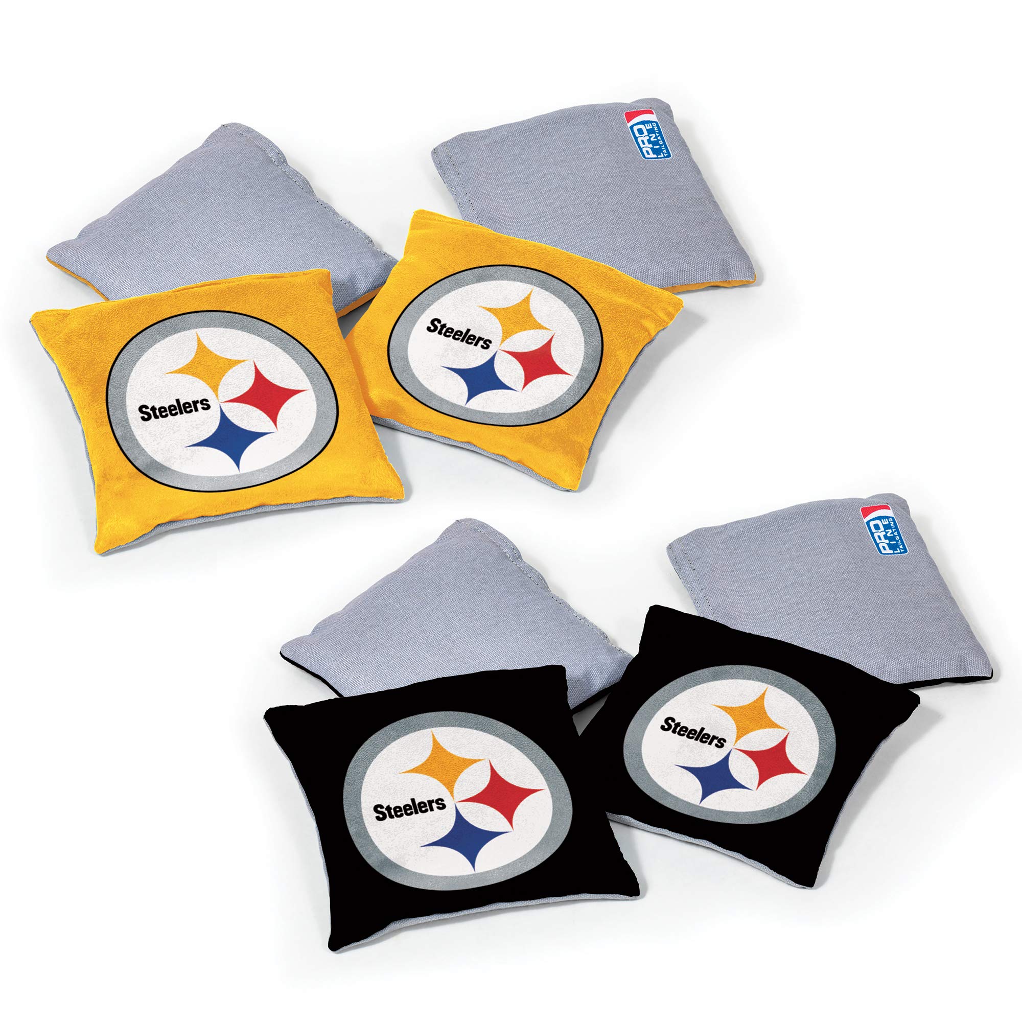 Wild Sports NFL Pittsburgh Steelers 8pk Dual Sided Bean Bags, Team Color - Sports Collectibles, Sports Memorabilia, Sports Fan Shop, Sports Gifts