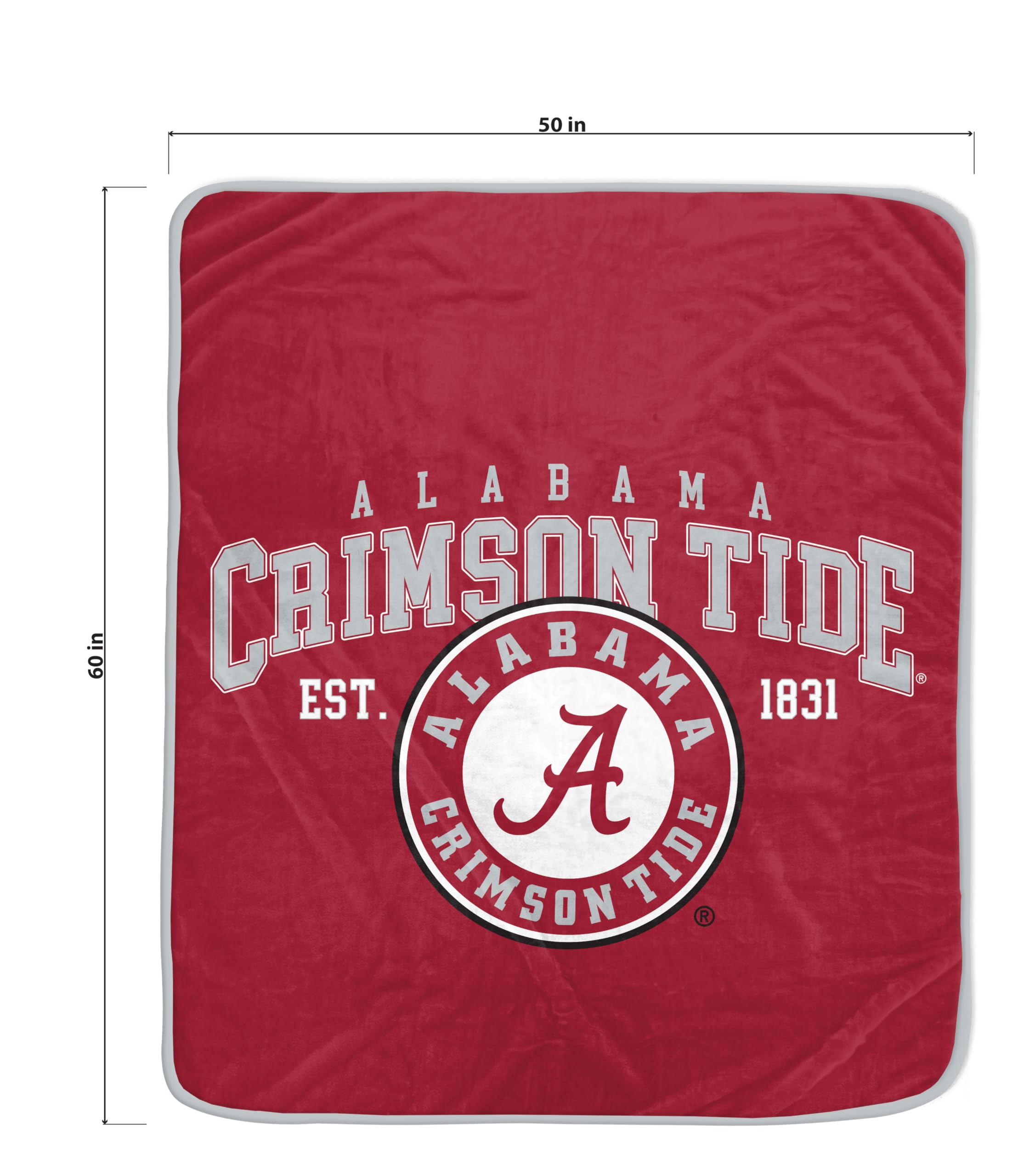 NCAA Alabama Crimson Tide Vintage Arch Block Ultra Soft Blanket - Sports Gifts, Sports Memorabilia, Sports Collectibles, Fan Shop