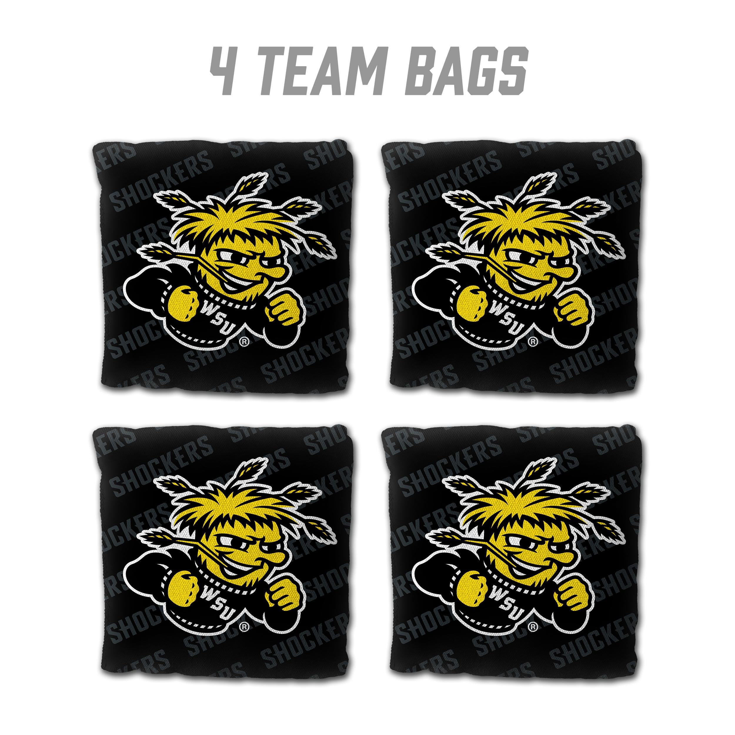 YouTheFan NCAA Wichita State Shockers Cornhole Bags - 4PK - Black - Sports Collectibles, Sports Memorabilia, Sports Fan Shop, Sports Gifts