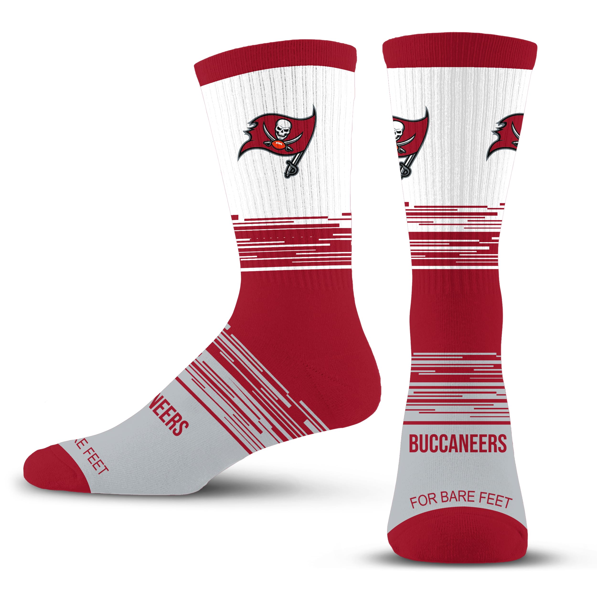 For Bare Feet NFL TAMPA BAY BUCCANEERS Elevate Premium Dress Crew Sock Team Color Large - Sports Gifts, Sports Memorabilia, Sports Collectibles, Fan Shop