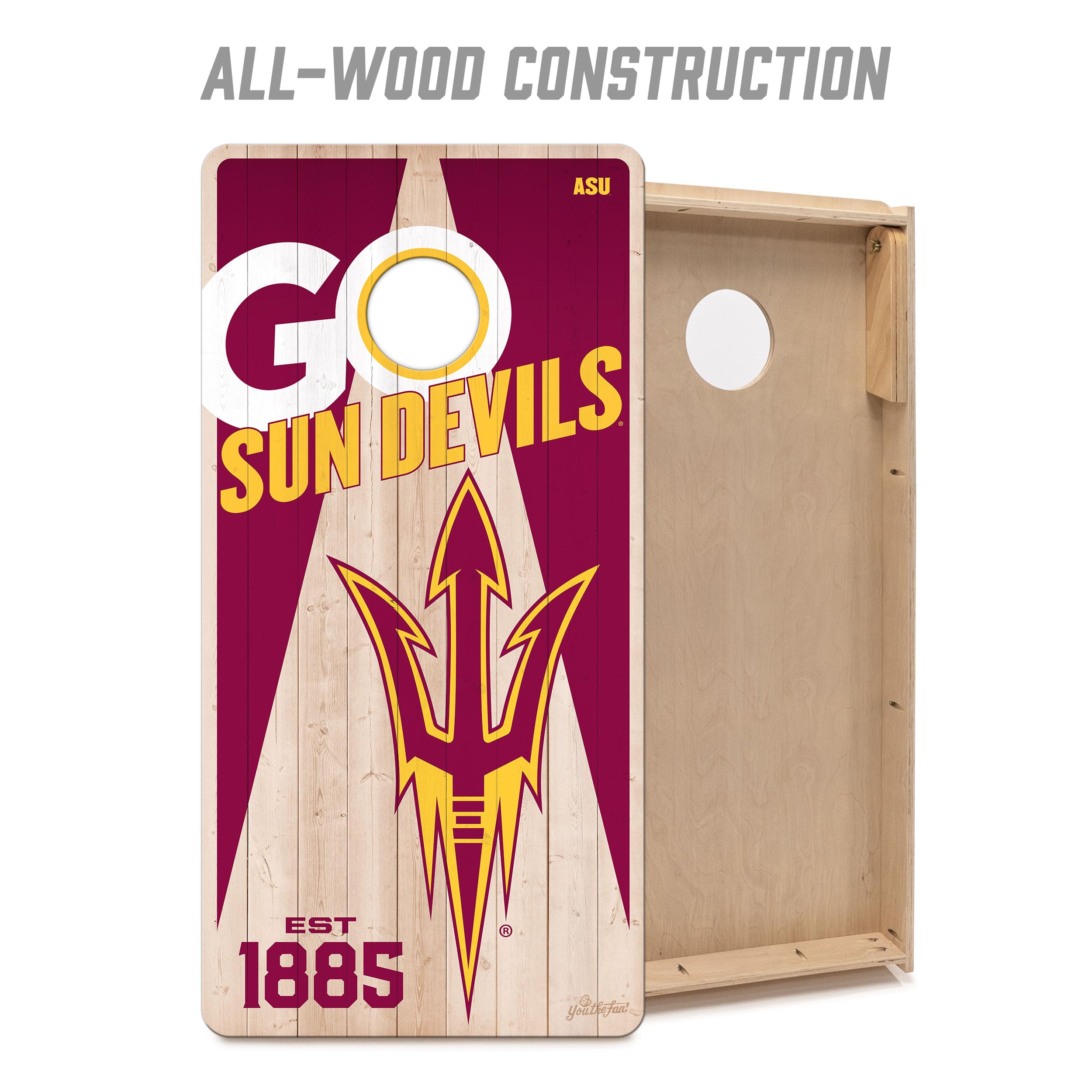YouTheFan NCAA Arizona State Sun Devils 2’ x 4’ Professional Wood Cornhole Game with Logo Bags - Sports Collectibles, Sports Memorabilia, Sports Fan Shop, Sports Gifts
