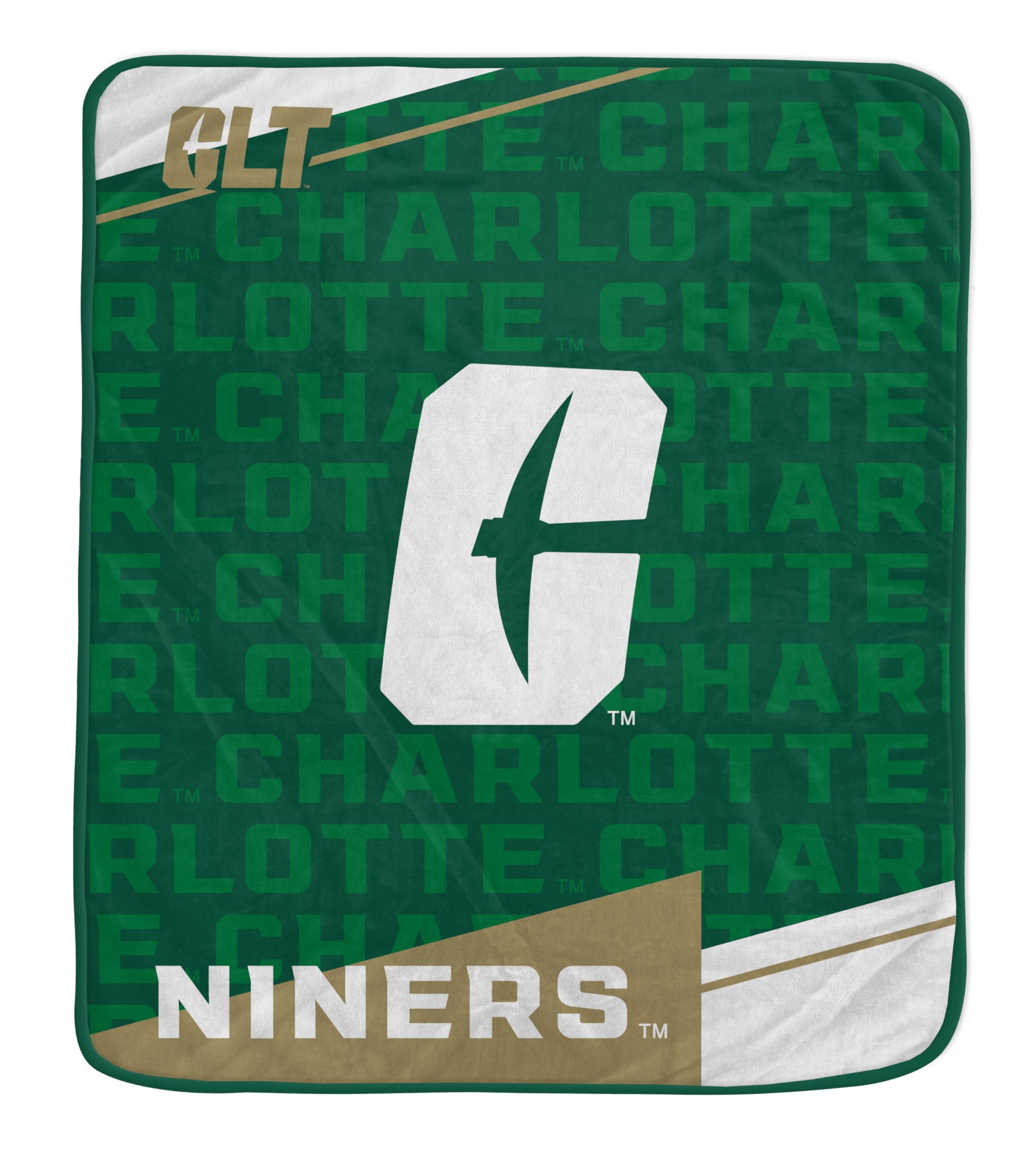 Pegasus Sports NCAA UNC Charlotte 49ers Diagonal Ghost Ultra Soft Blanket - Sports Gifts, Sports Memorabilia, Sports Collectibles, Fan Shop