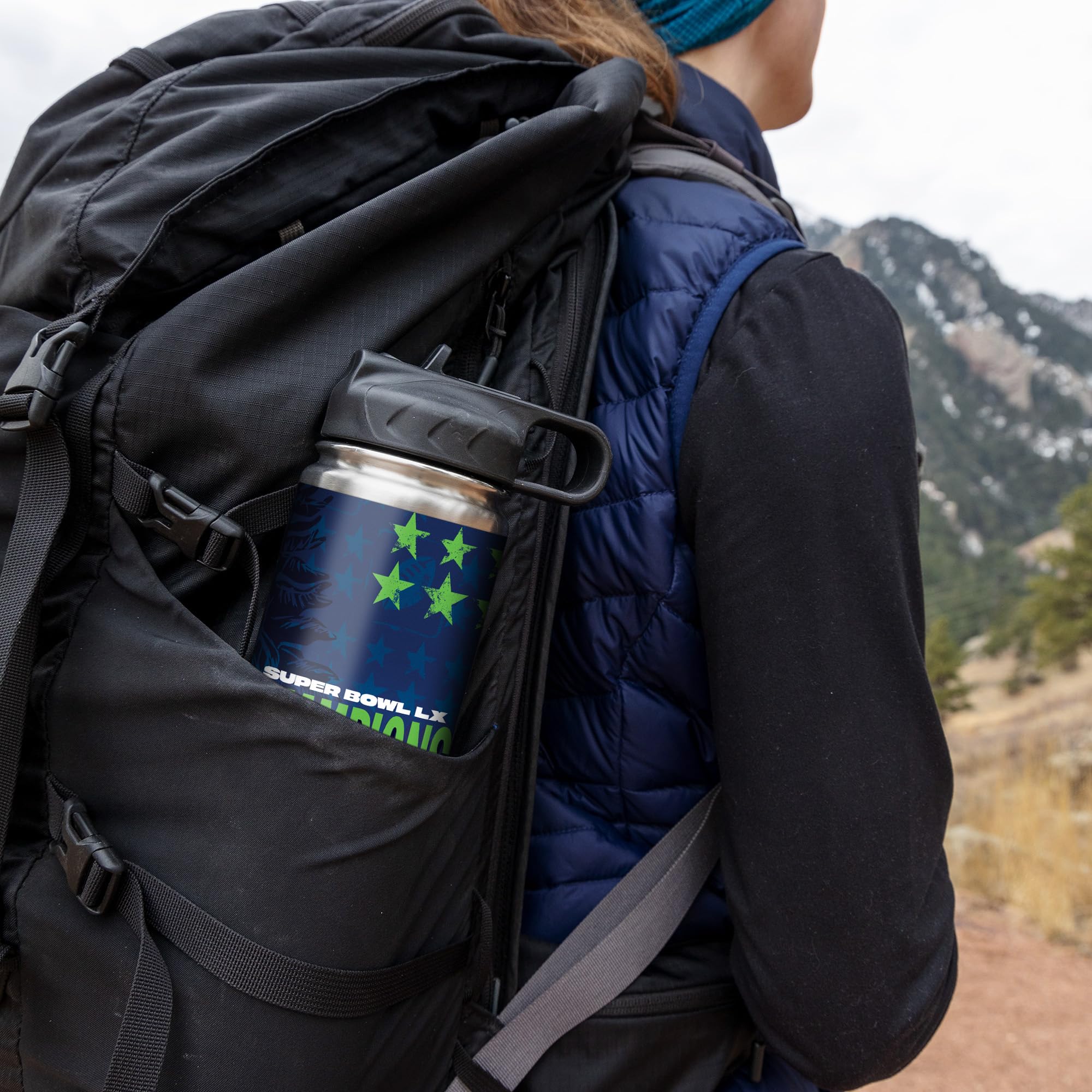 Rico Industries NFL Football Seattle Seahawks 2026 Super Bowl LX Champions 22oz Stainless Steel Tumbler with Lid - Great For Coffee, Tea, Water or Cocktails - Sports Gifts, Sports Memorabilia, Sports Collectibles, Fan Shop