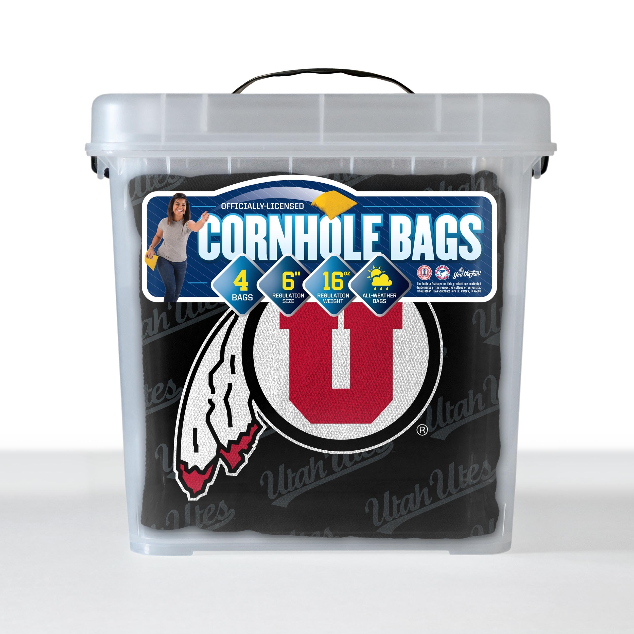 YouTheFan NCAA Utah Utes Cornhole Bags - 4PK - Black - Sports Collectibles, Sports Memorabilia, Sports Fan Shop, Sports Gifts