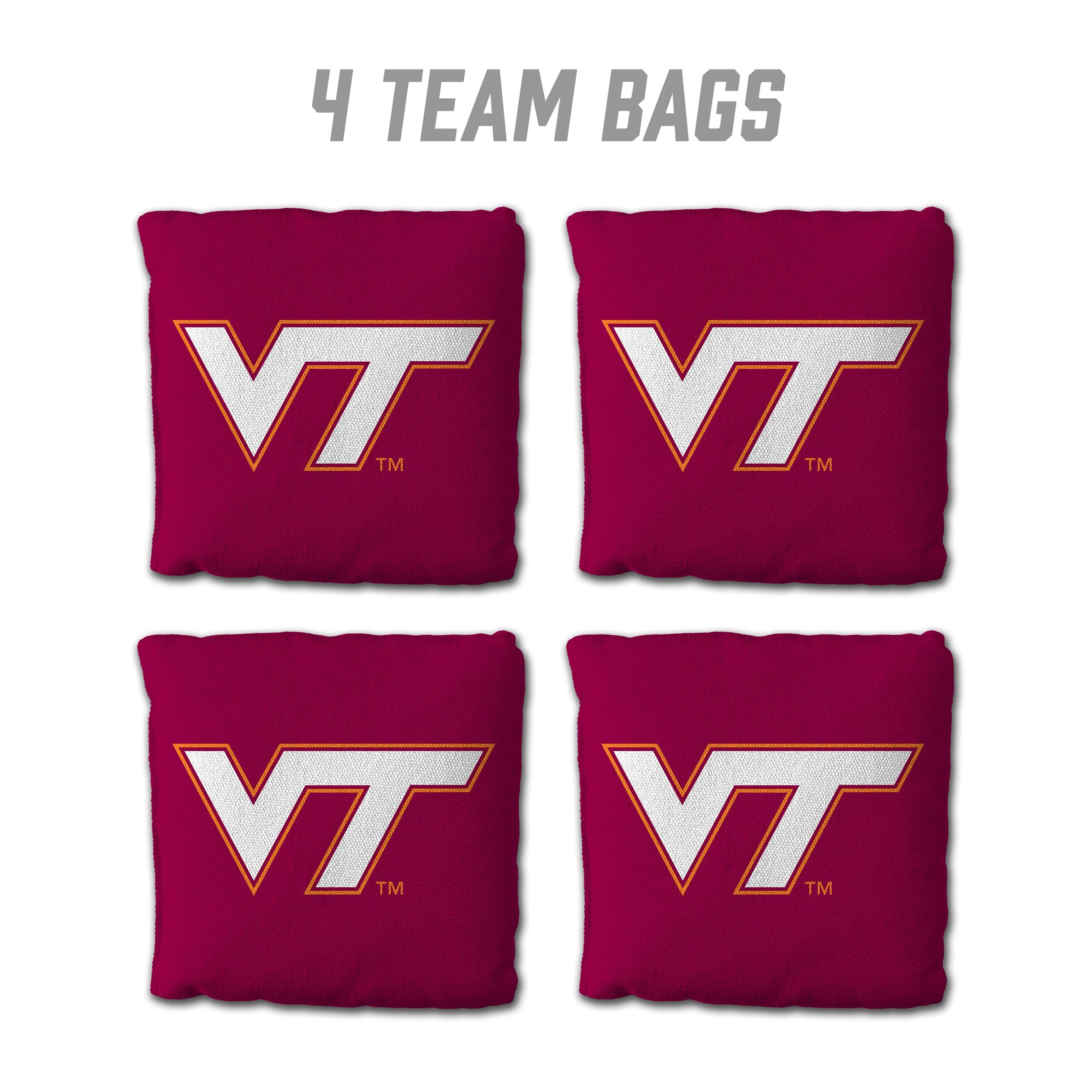 YouTheFan NCAA Virginia Tech Hokies Cornhole Bags - 4PK - Maroon - Sports Collectibles, Sports Memorabilia, Sports Fan Shop, Sports Gifts