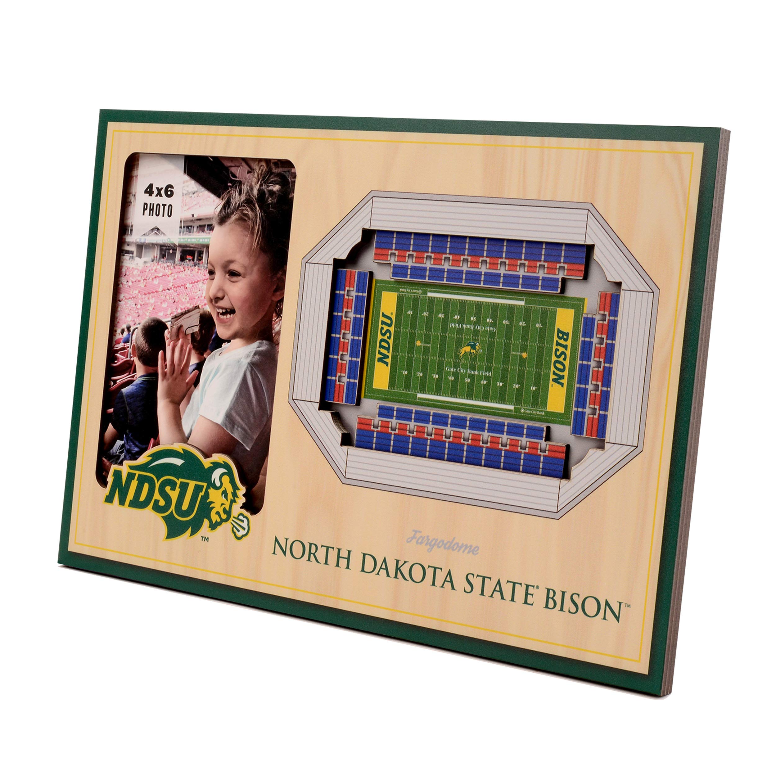 YouTheFan NCAA North Dakota State Bison 3D StadiumView Picture Frame - Fargodome - Sports Collectibles, Sports Memorabilia, Sports Fan Shop, Sports Gifts