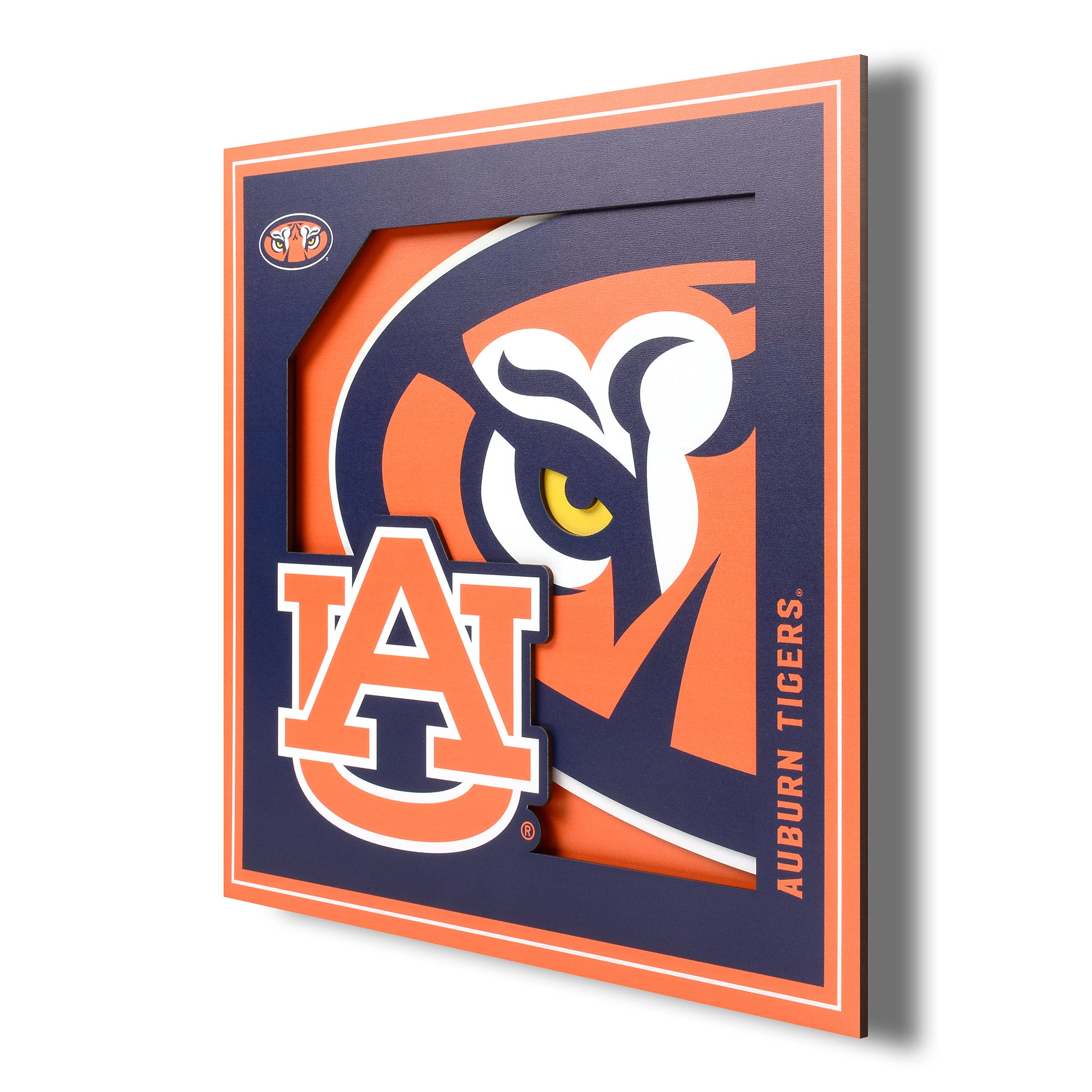 YouTheFan NCAA Auburn Tigers 3D Logo Series Wall Art - 12x12 - Sports Collectibles, Sports Memorabilia, Sports Fan Shop, Sports Gifts
