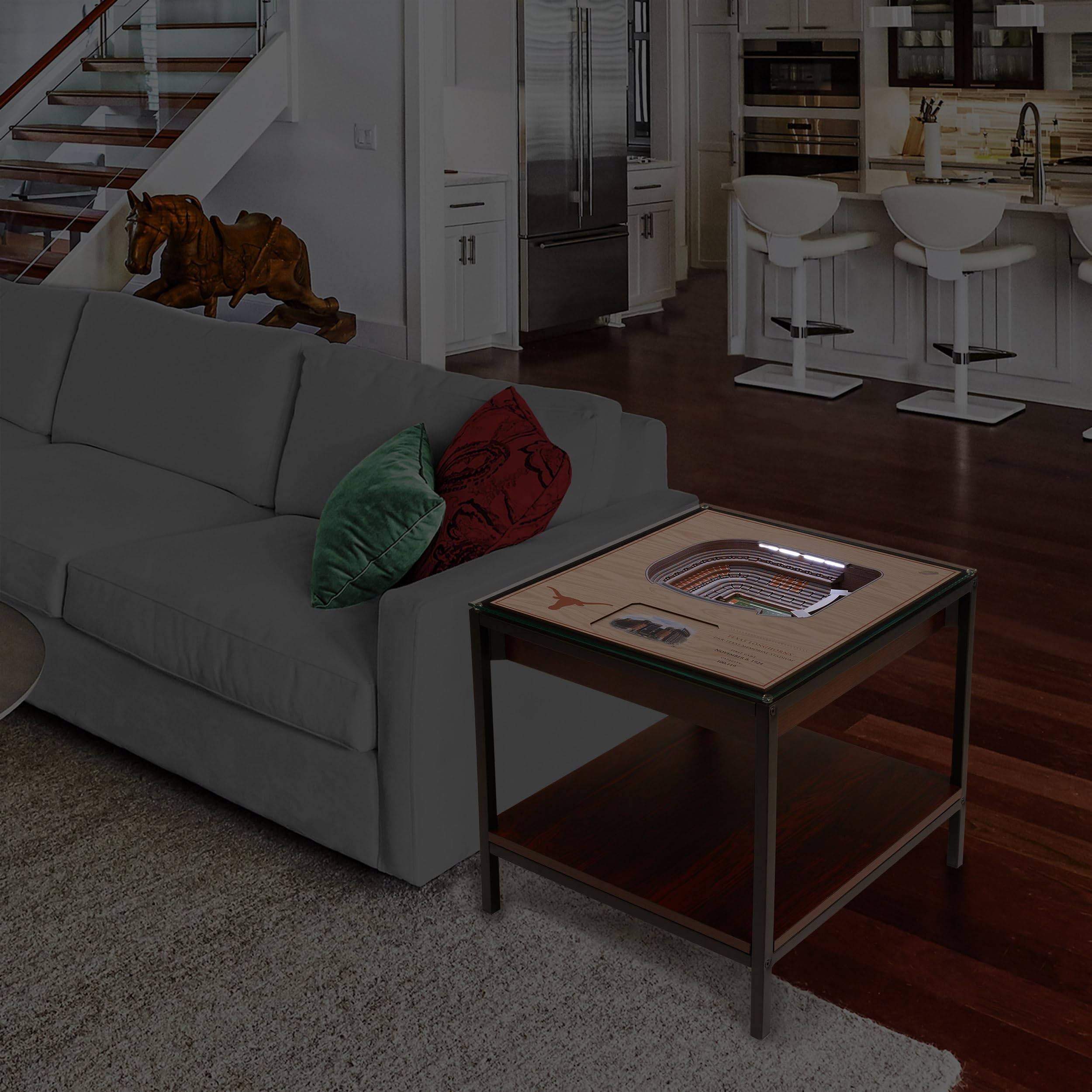 YouTheFan NCAA Texas Longhorns 25-Layer StadiumViews Lighted End Table - Darrell K Royal–Texas Memorial Stadium - Sports Collectibles, Sports Memorabilia, Sports Fan Shop, Sports Gifts