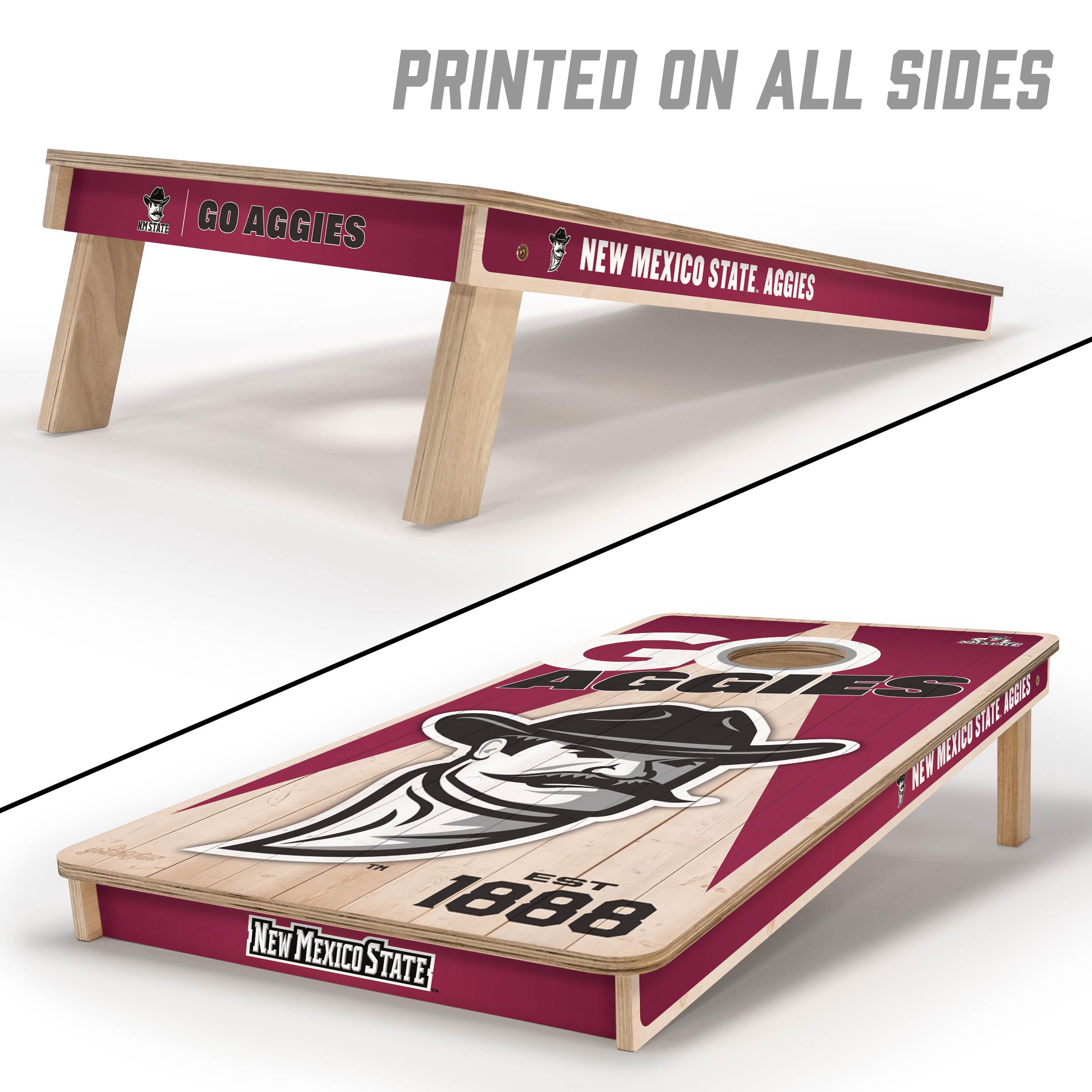 YouTheFan NCAA New Mexico State Aggies 2’ x 4’ Professional Wood Cornhole Game with Logo Bags - Sports Collectibles, Sports Memorabilia, Sports Fan Shop, Sports Gifts
