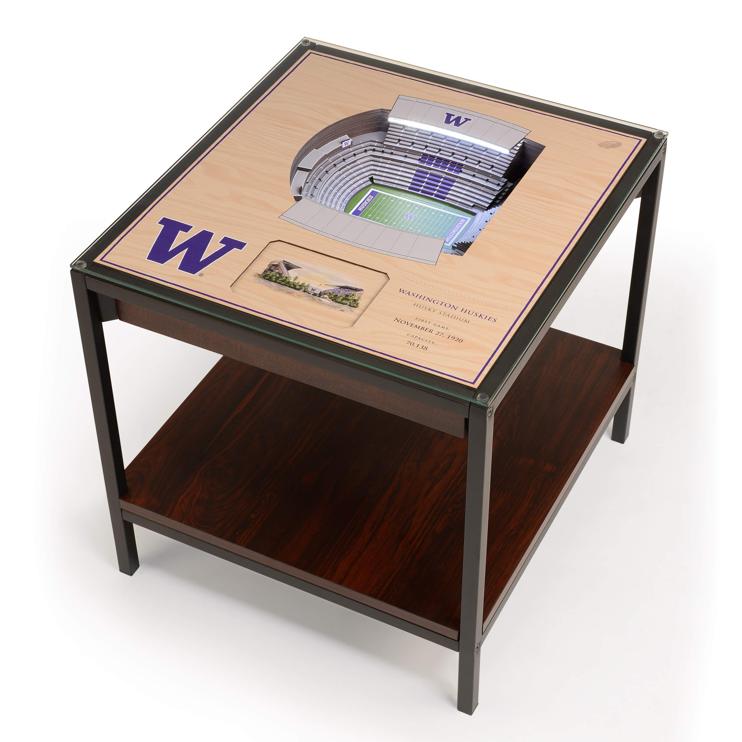YouTheFan NCAA Washington Huskies 25-Layer StadiumViews Lighted End Table - Husky Stadium - Sports Collectibles, Sports Memorabilia, Sports Fan Shop, Sports Gifts