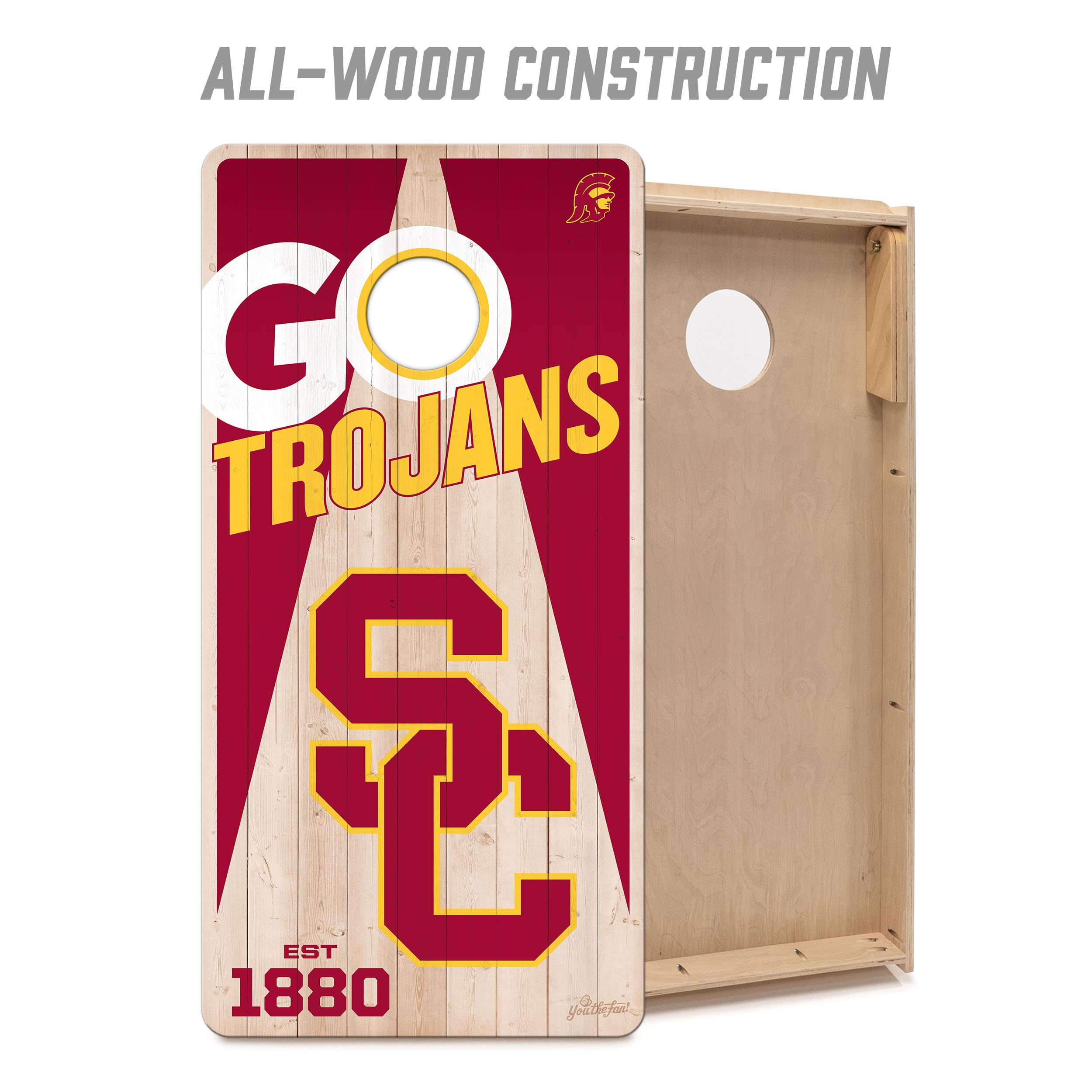 YouTheFan NCAA USC Trojans 2’ x 4’ Professional Wood Cornhole Game with Logo Bags - Sports Collectibles, Sports Memorabilia, Sports Fan Shop, Sports Gifts