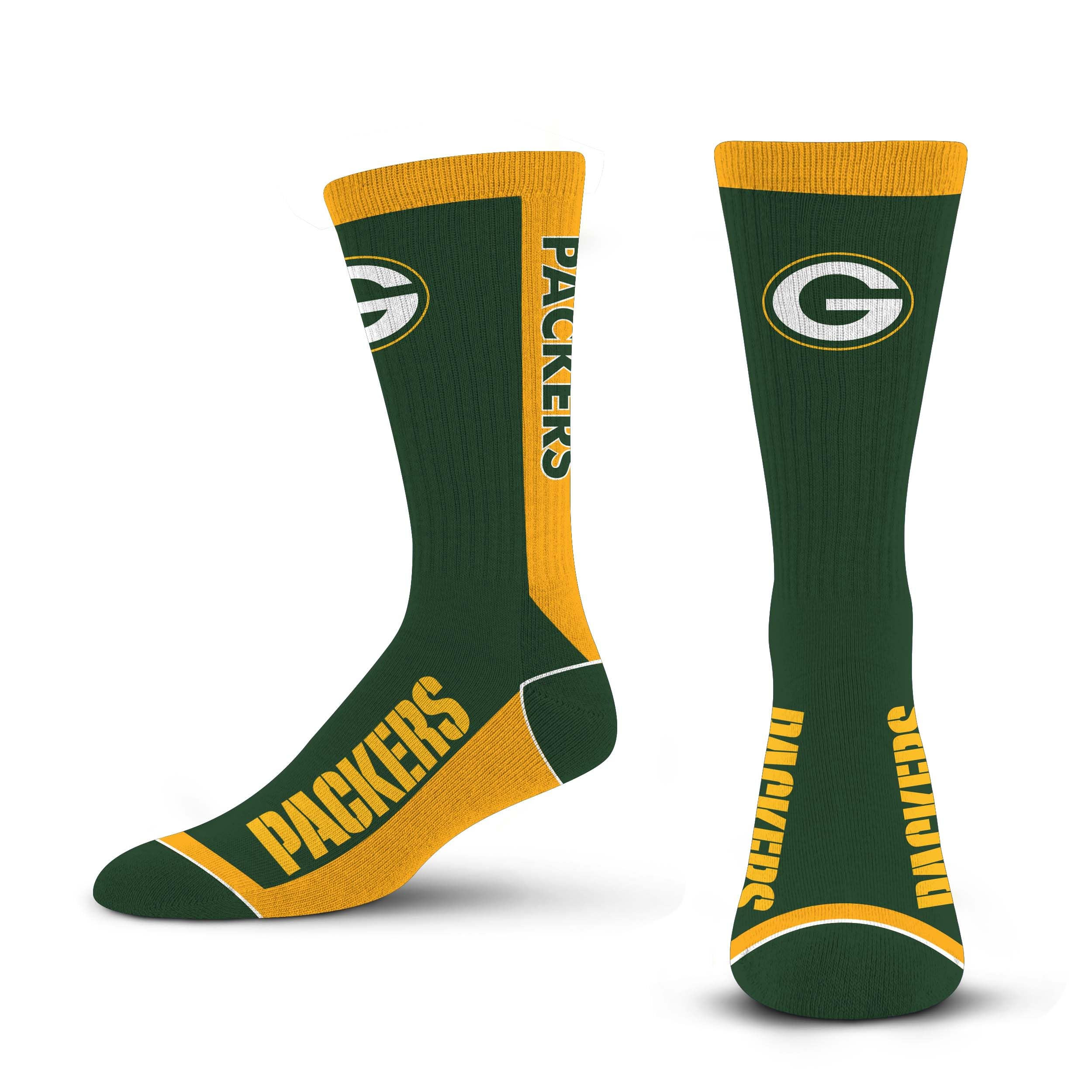 For Bare Feet NFL GREEN BAY PACKERS MVP Crew Sock Team Color Large - Sports Gifts, Sports Memorabilia, Sports Collectibles, Fan Shop