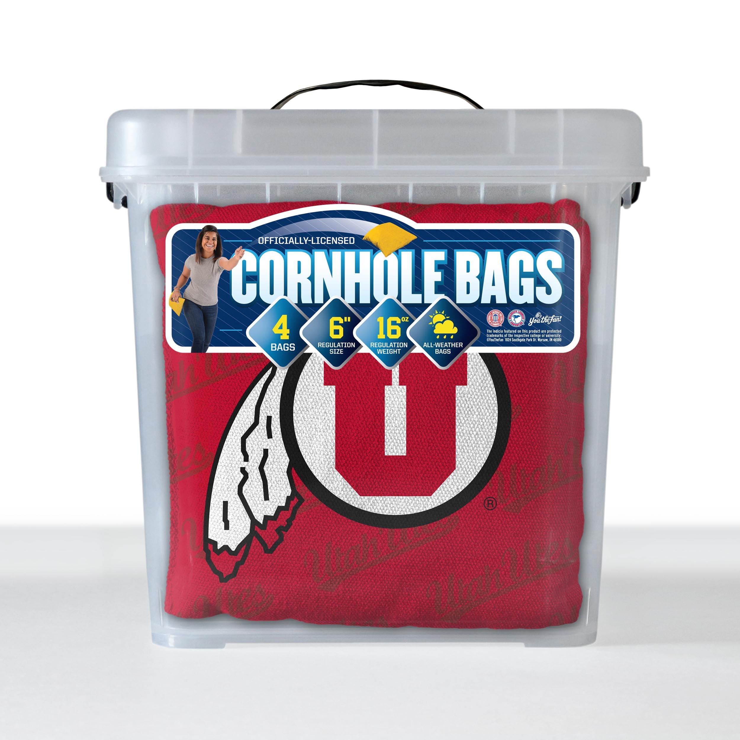 YouTheFan NCAA Utah Utes Cornhole Bags - 4PK - Red - Sports Collectibles, Sports Memorabilia, Sports Fan Shop, Sports Gifts