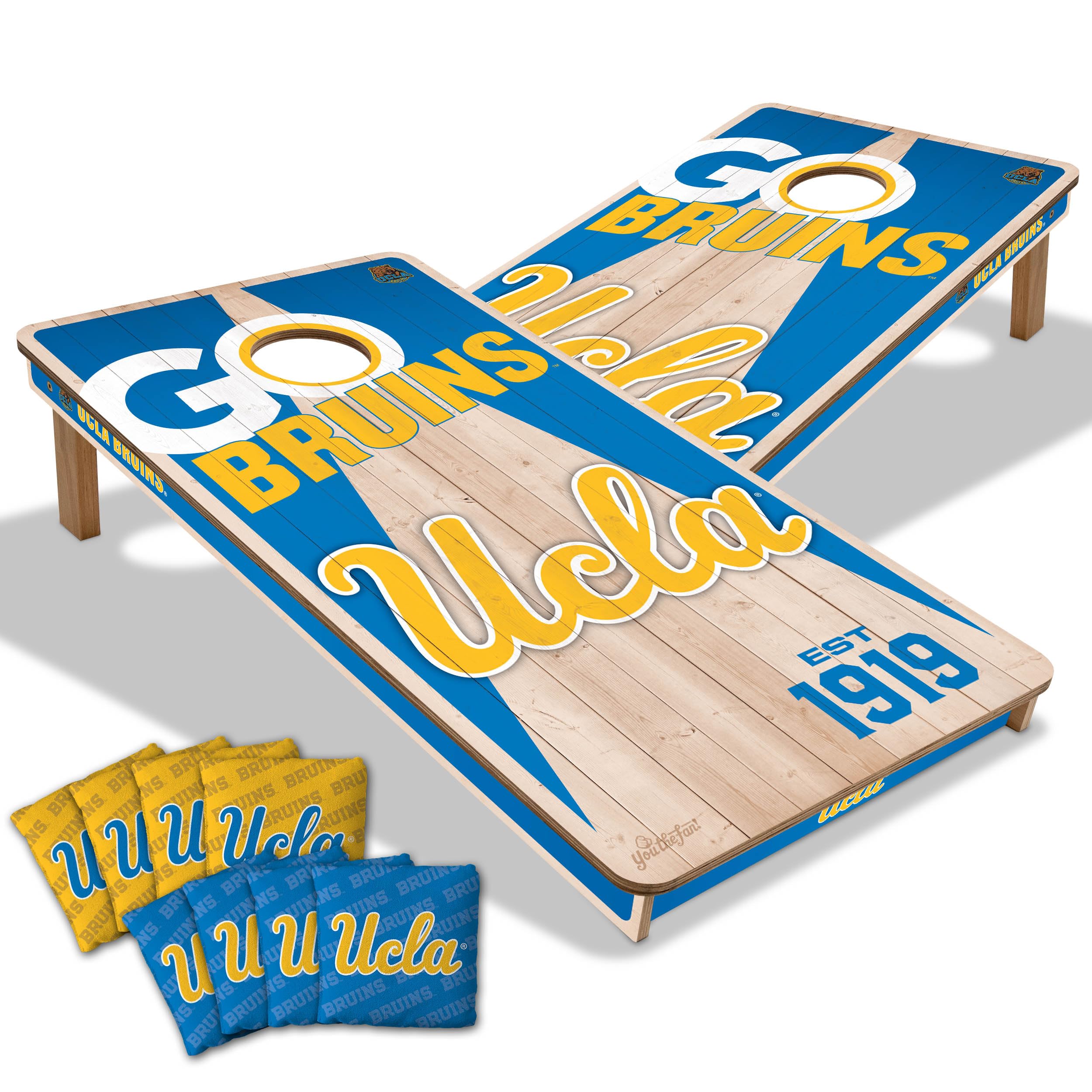 YouTheFan NCAA UCLA Bruins 2’ x 4’ Professional Wood Cornhole Game with Logo Bags - Sports Collectibles, Sports Memorabilia, Sports Fan Shop, Sports Gifts