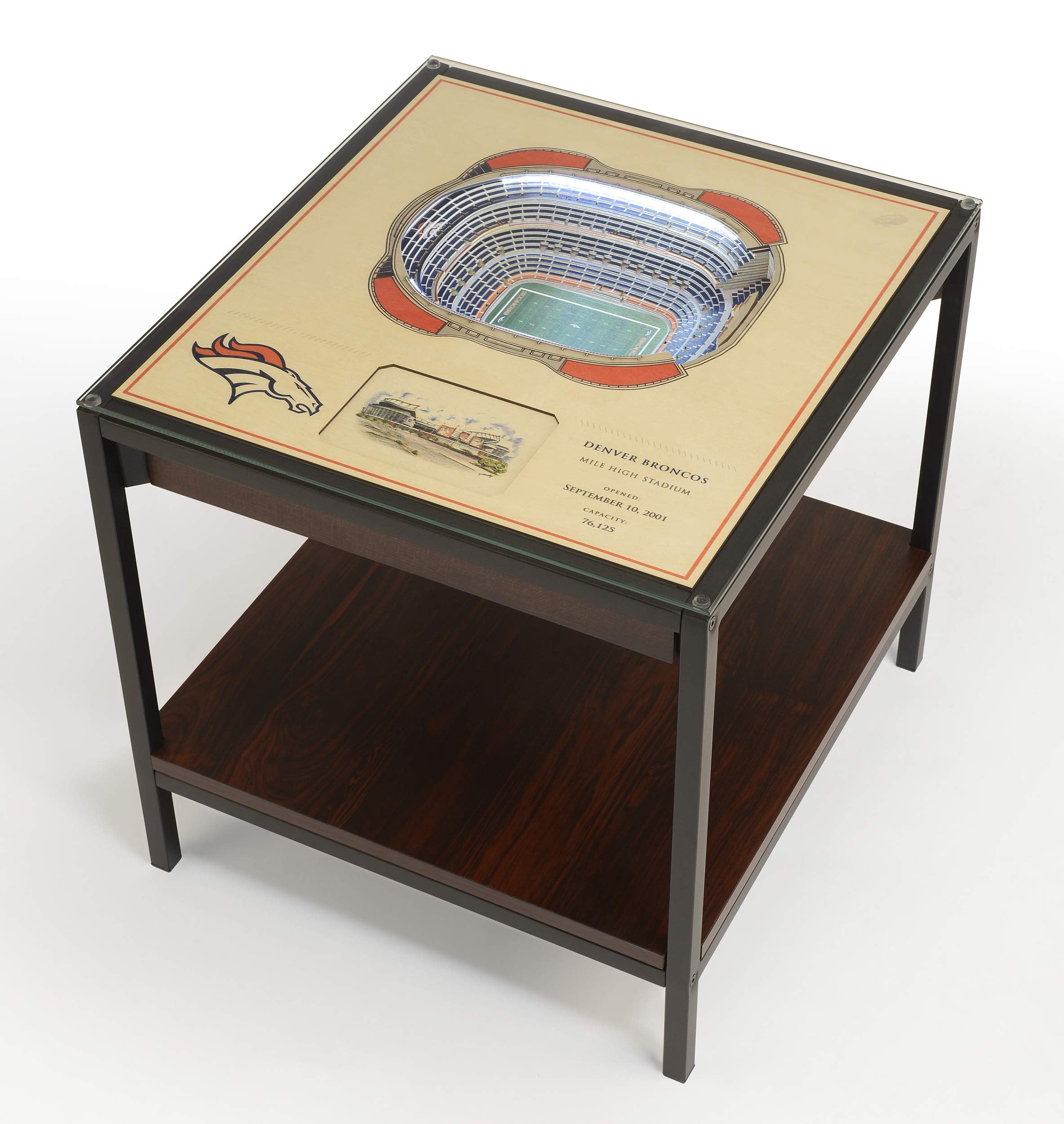 YouTheFan NFL Denver Broncos 25-Layer StadiumView Lighted End Table - Sports Collectibles, Sports Memorabilia, Sports Fan Shop, Sports Gifts
