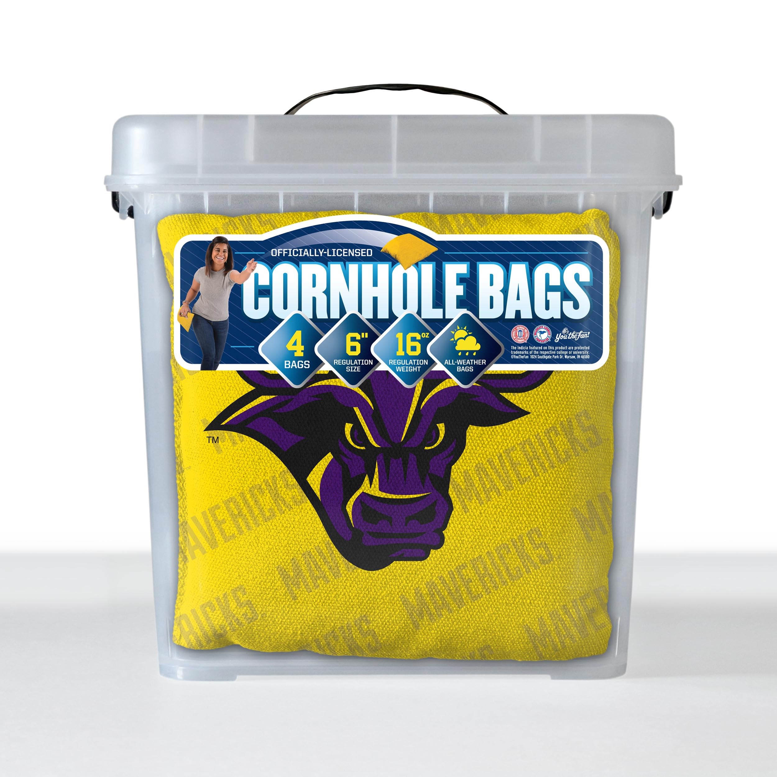 YouTheFan NCAA Minnesota State Mavericks Cornhole Bags - 4PK - Yellow - Sports Collectibles, Sports Memorabilia, Sports Fan Shop, Sports Gifts
