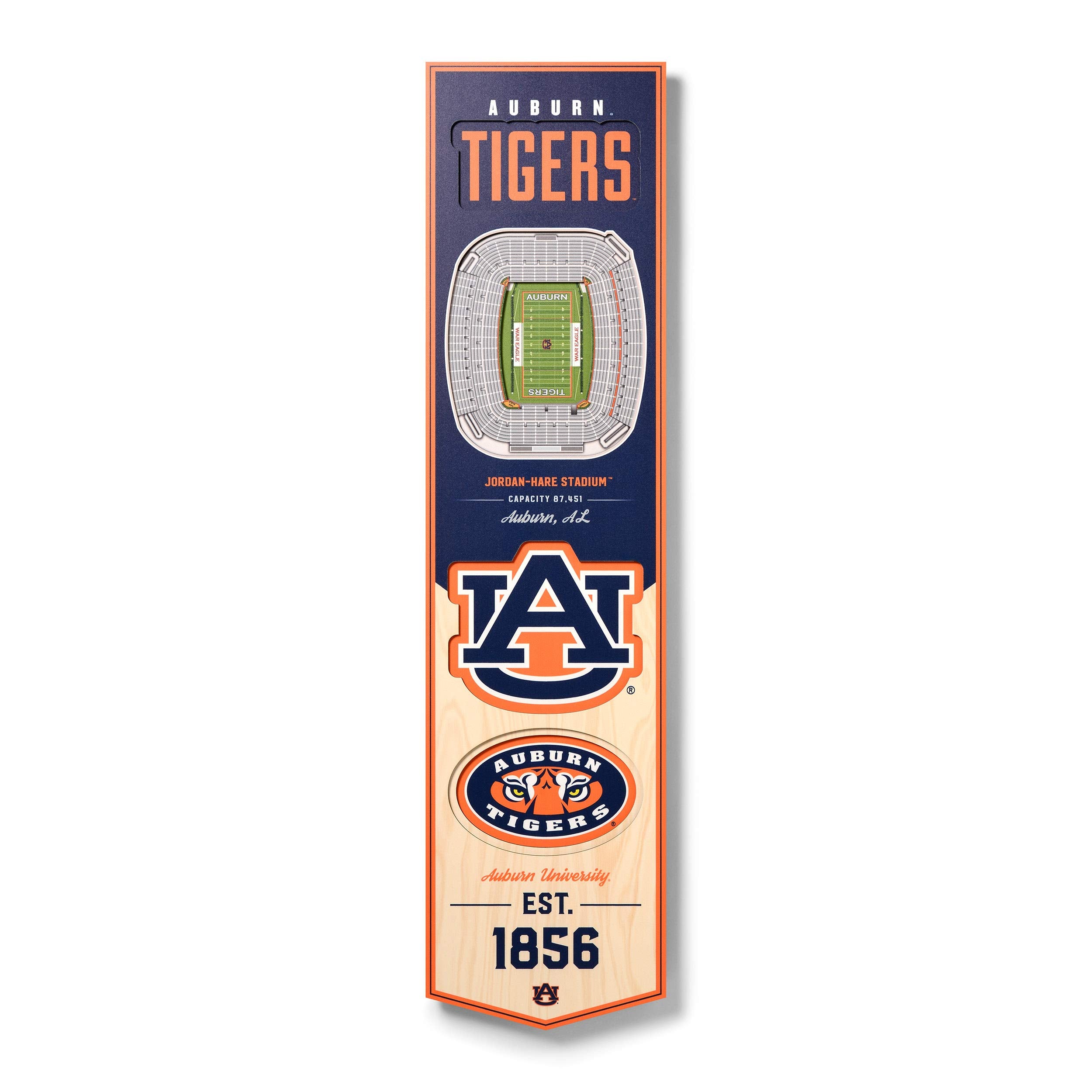 YouTheFan NCAA Auburn Tigers 3D Stadium 8x32 Banner - Hare Stadium - Sports Collectibles, Sports Memorabilia, Sports Fan Shop, Sports Gifts