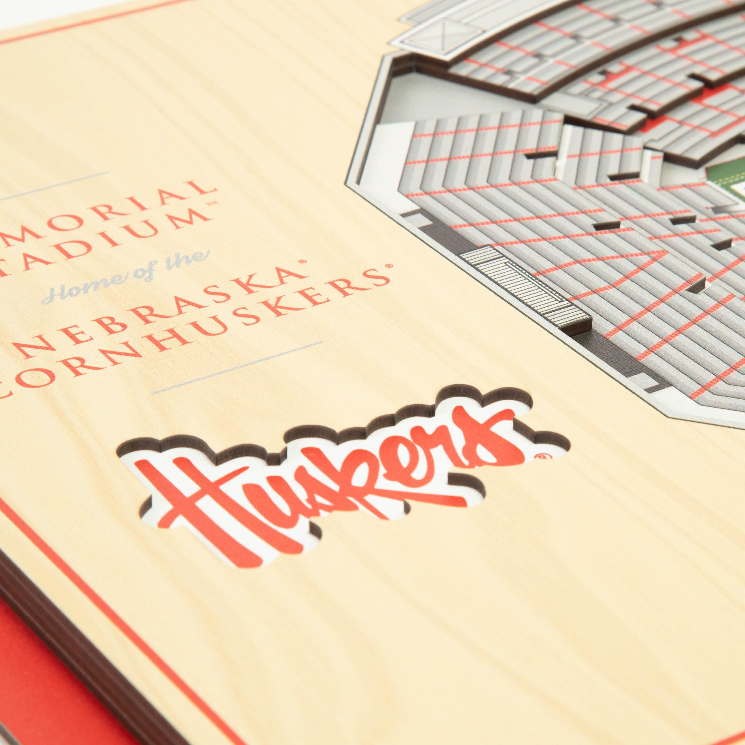 YouTheFan NCAA Nebraska Cornhuskers 5-Layer StadiumView 3D Wall Art - Memorial Stadium - Sports Collectibles, Sports Memorabilia, Sports Fan Shop, Sports Gifts