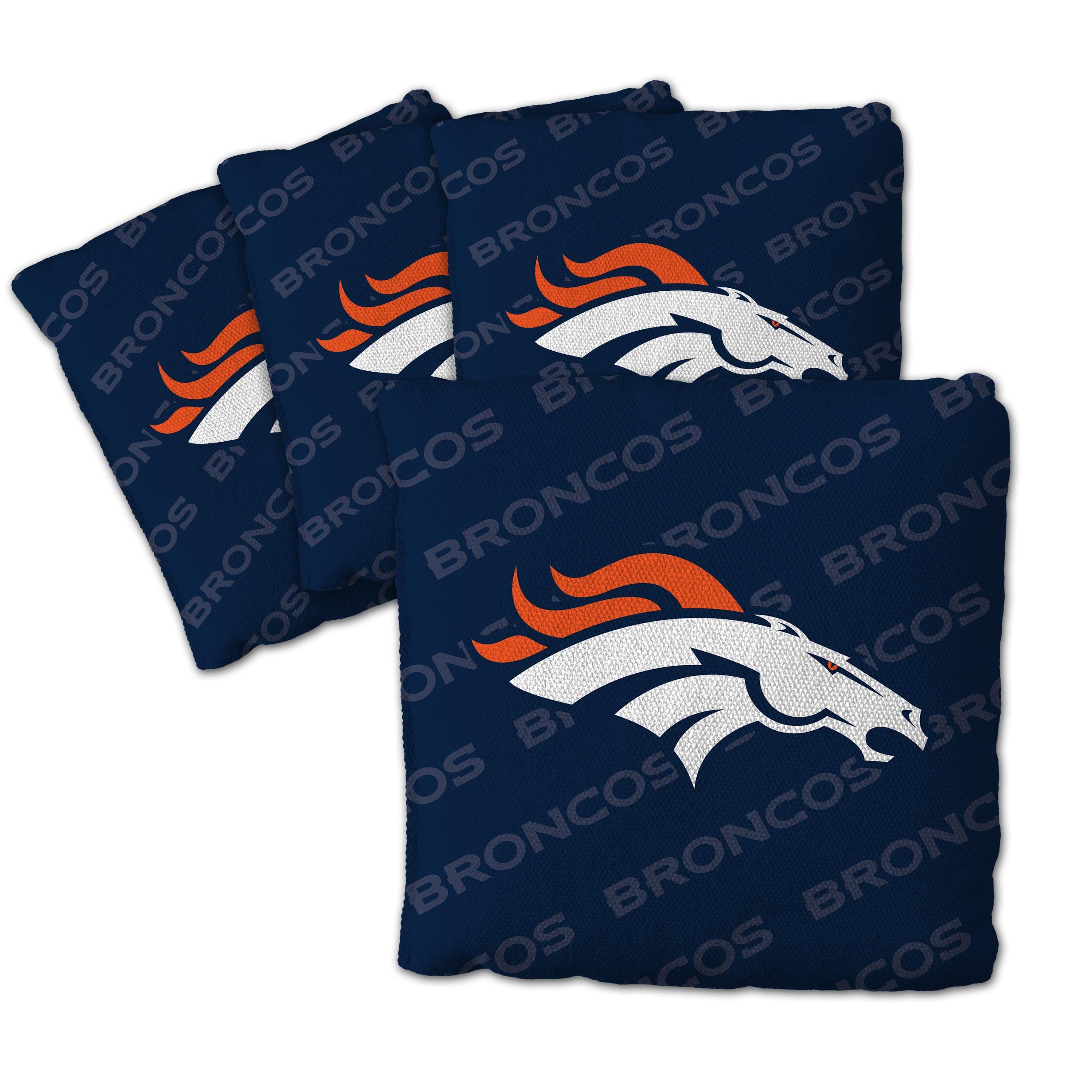 YouTheFan NFL Denver Broncos Cornhole Bags - 4PK - Blue - Sports Collectibles, Sports Memorabilia, Sports Fan Shop, Sports Gifts
