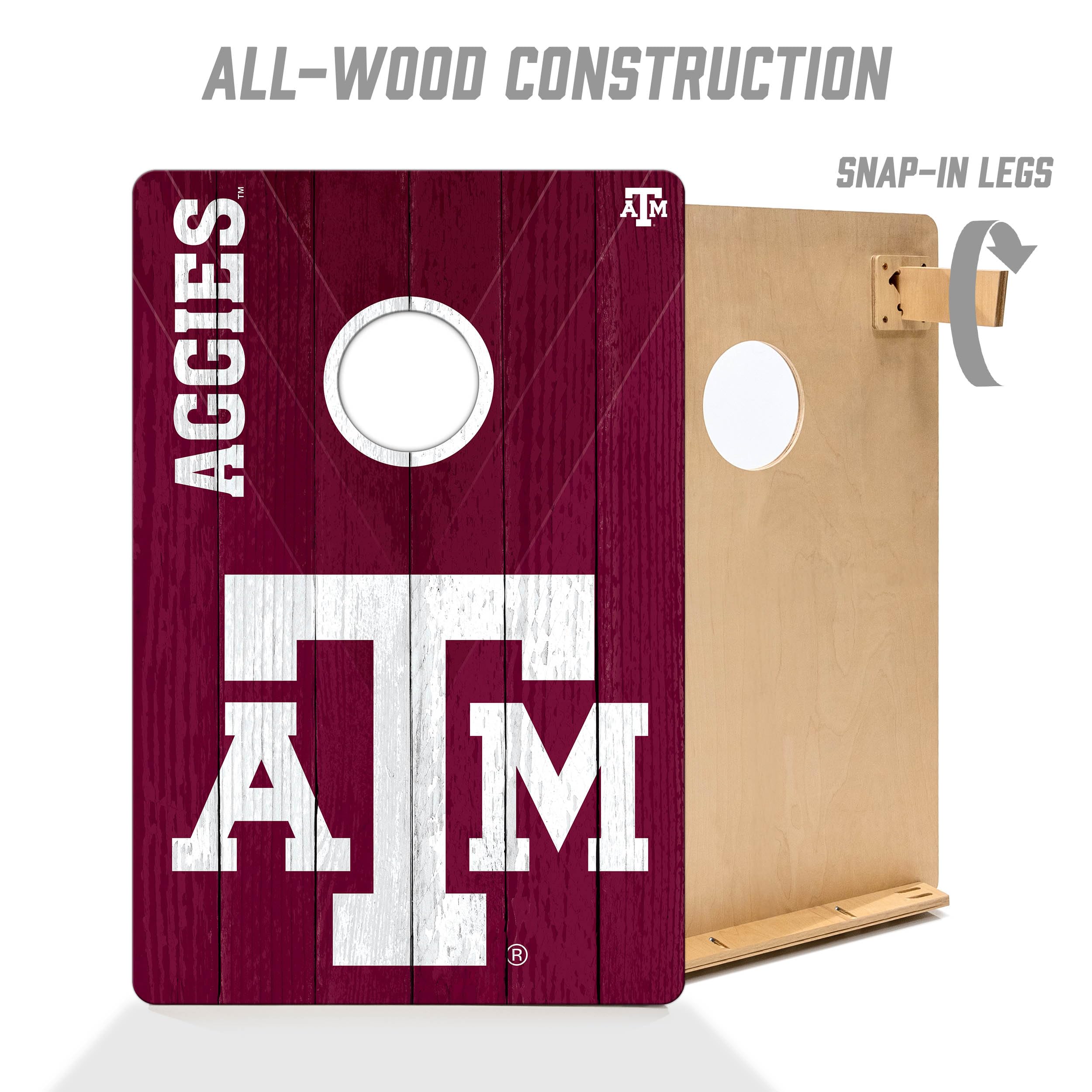 YouTheFan NCAA Texas A&M Aggies 2’ x 3’ Wood Cornhole Game with Logo Bags - Sports Collectibles, Sports Memorabilia, Sports Fan Shop, Sports Gifts